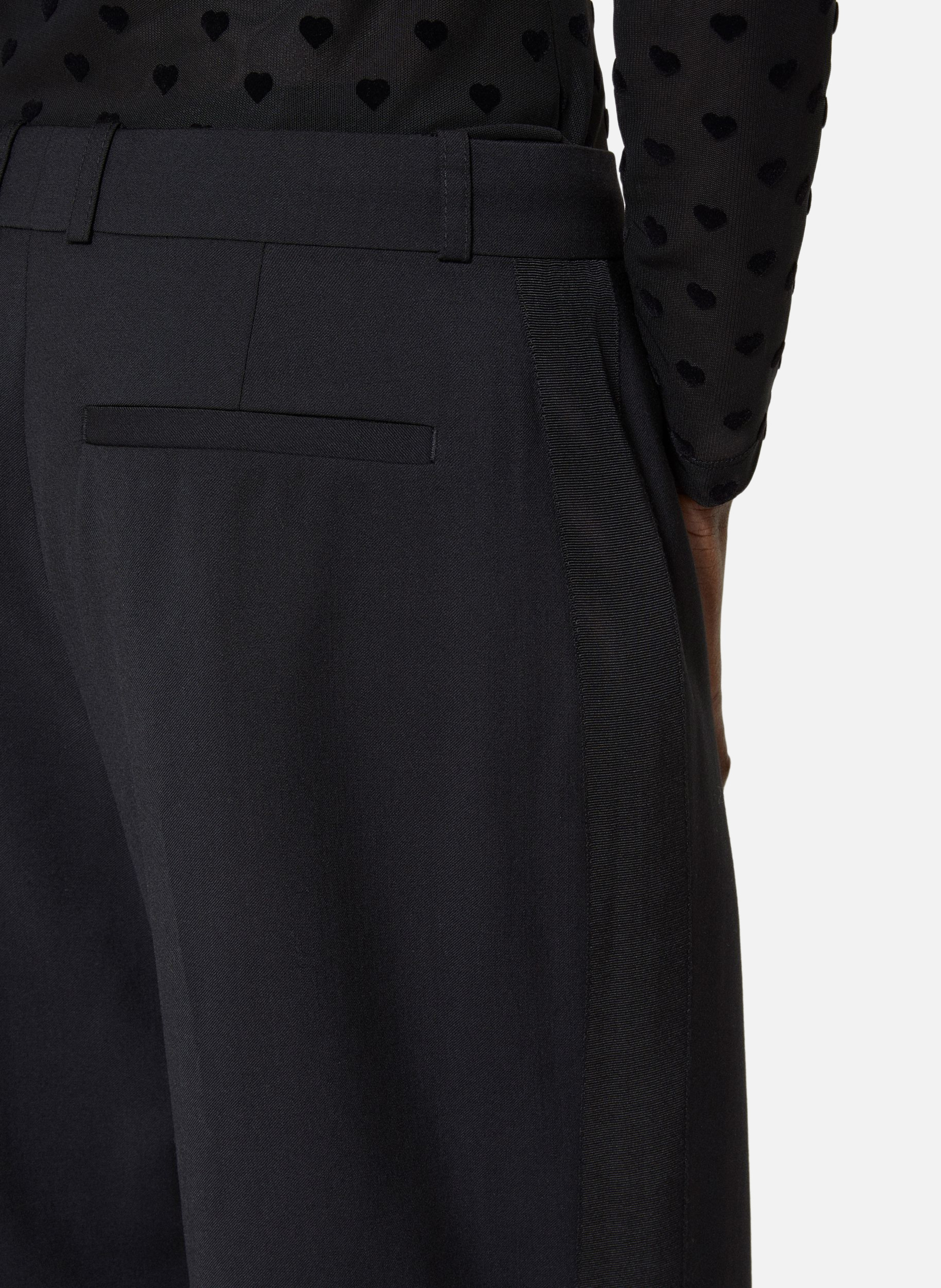 Wide-leg pants with stripe THE KOOPLES Black