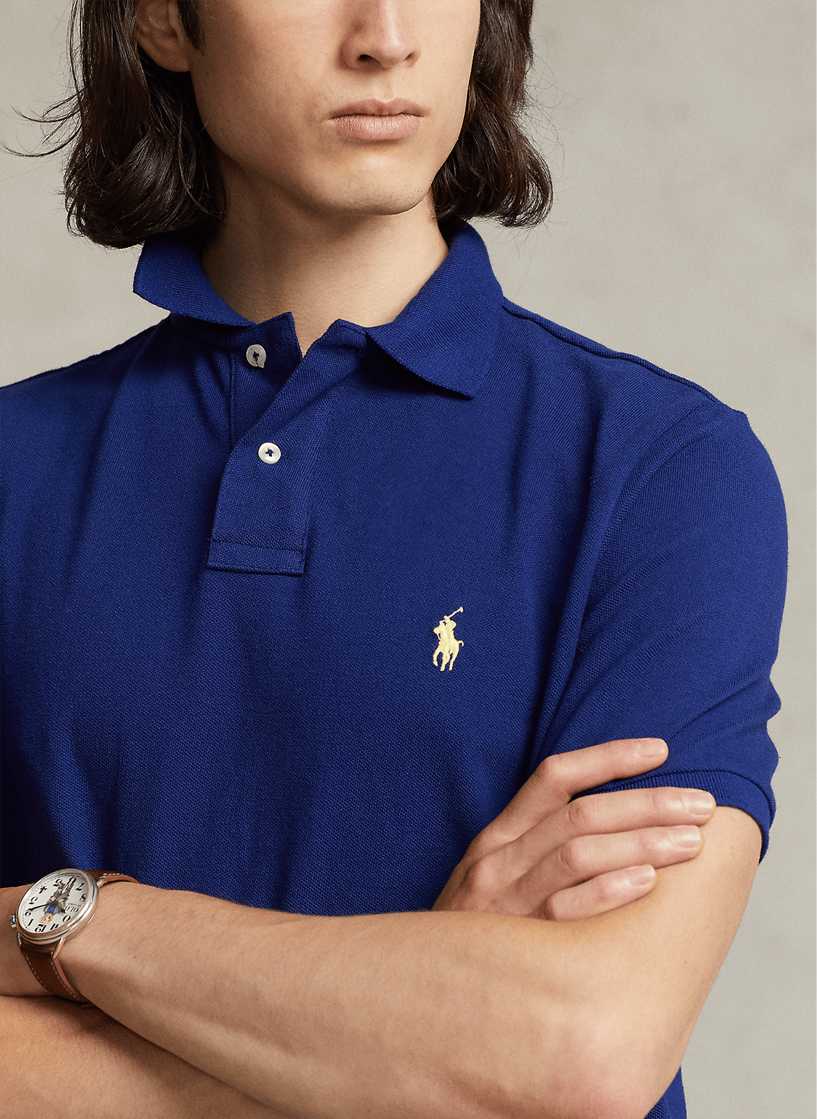 Poloshirt aus Baumwoll-Piqué, Slim Fit POLO RALPH LAUREN Blau