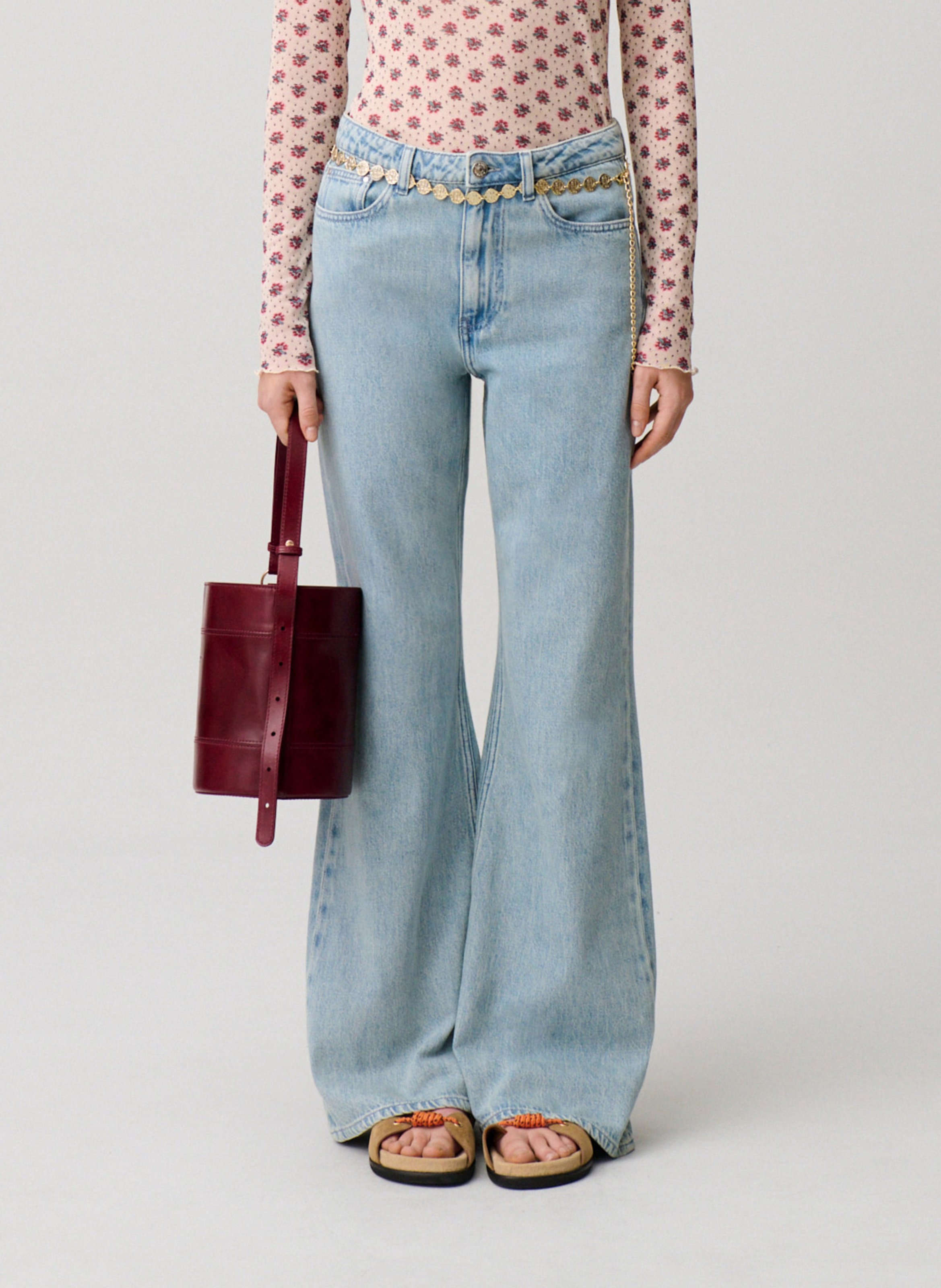 Jean flare en coton CLAUDIE PIERLOT Bleu