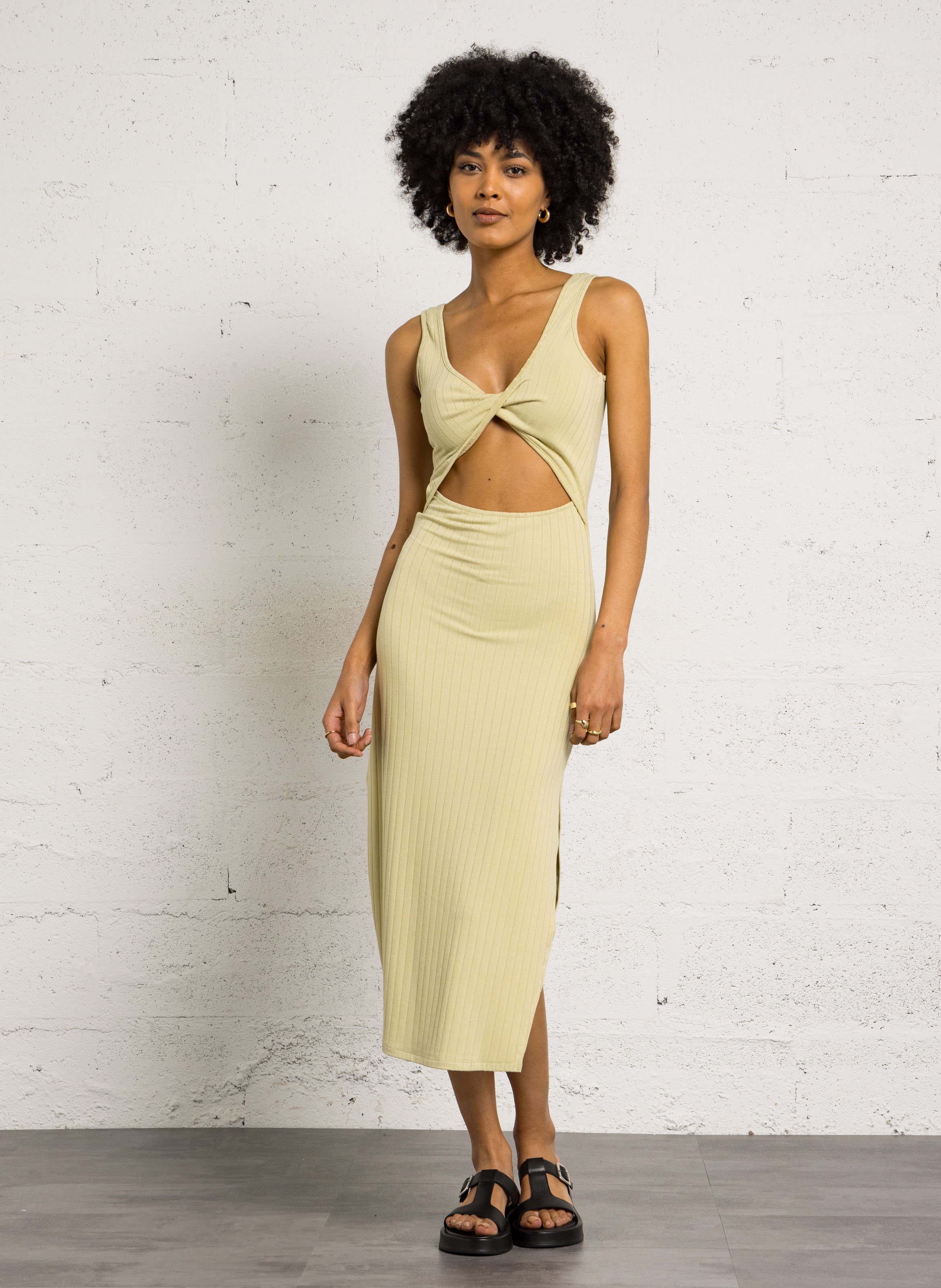 Round-neck midi dress BILLABONG Green