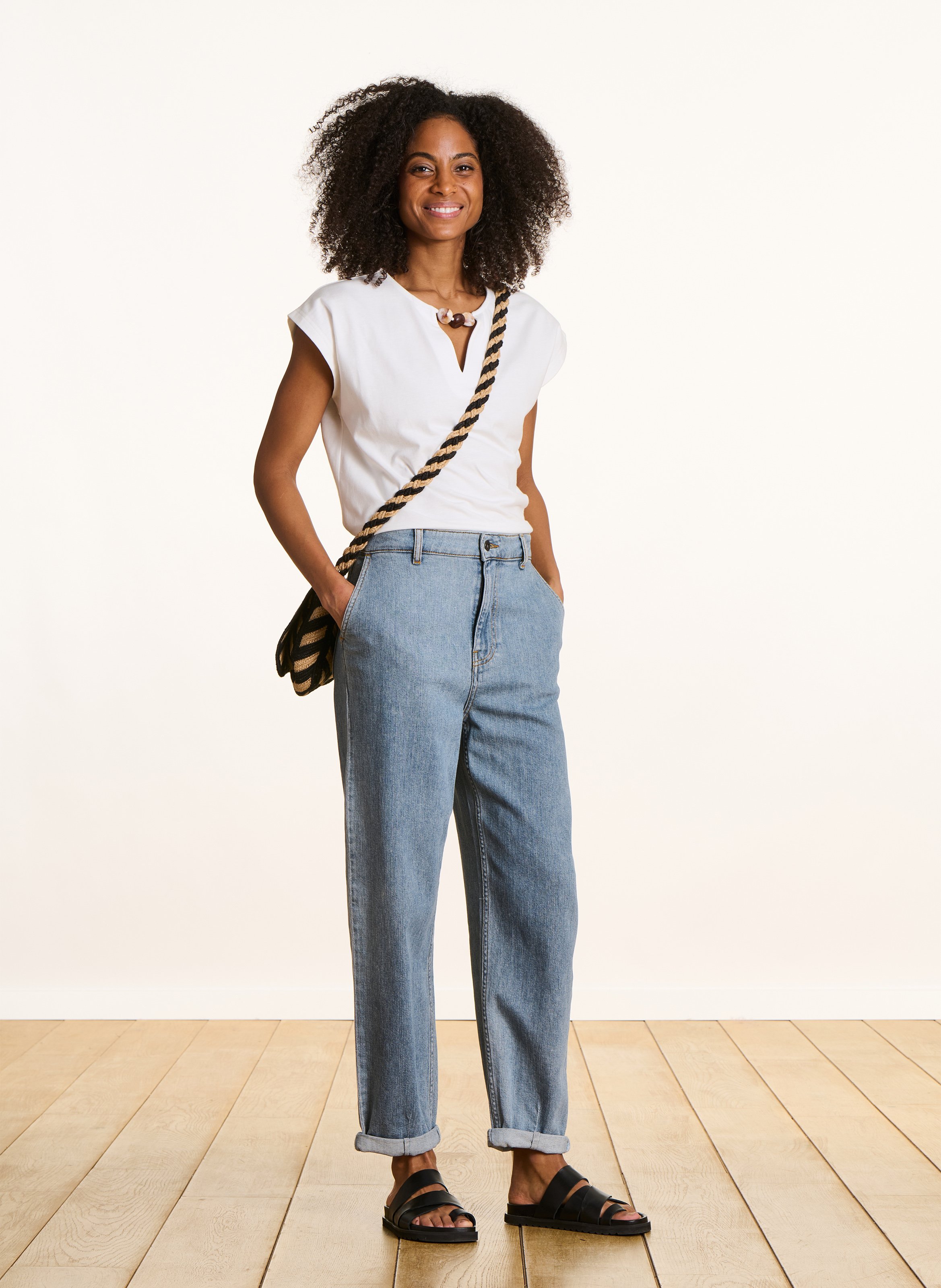 7/8-Länge Straight Leg Jeans LA FEE MARABOUTEE Blau