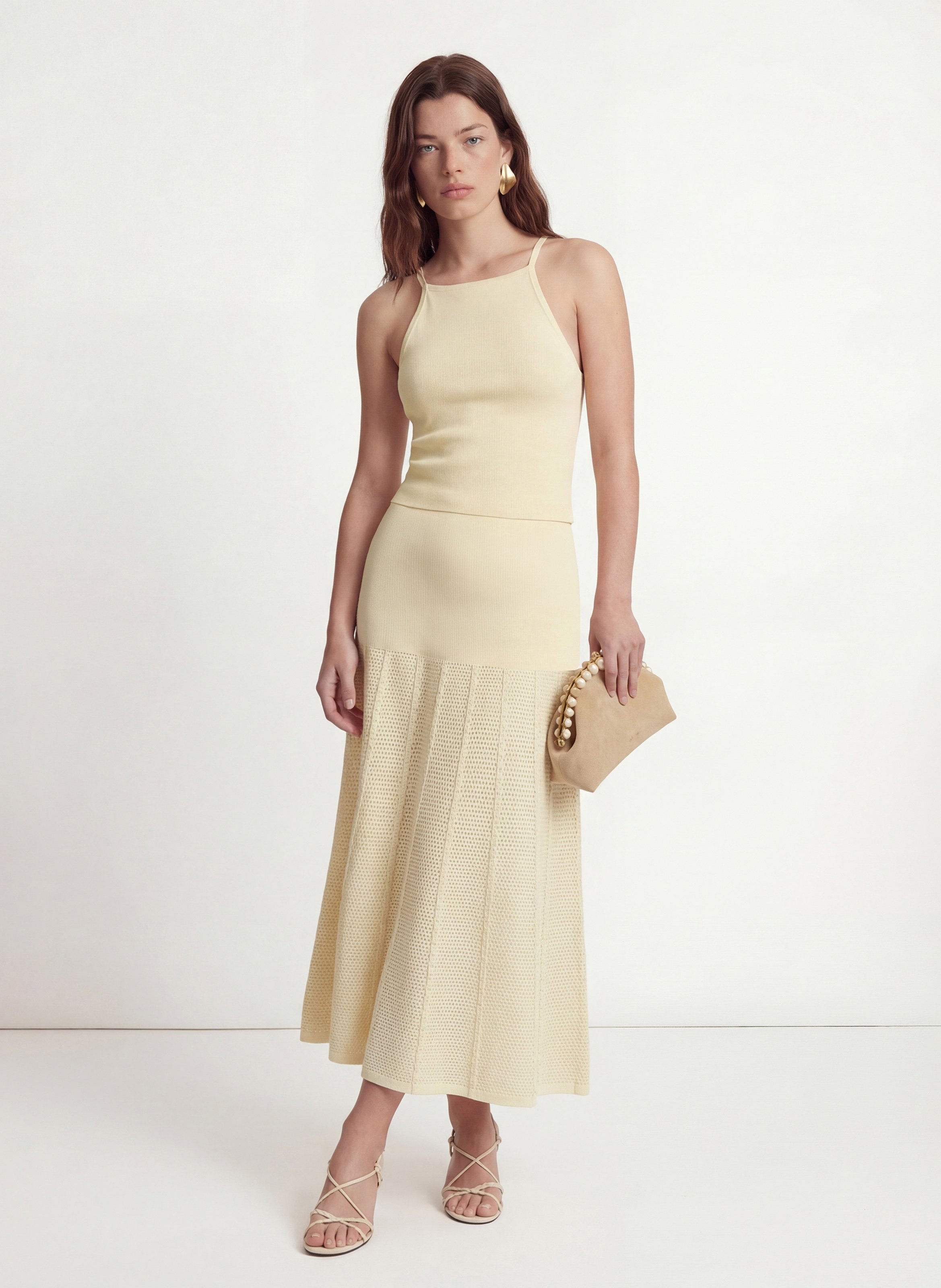 Long knit skirt KOOKAI Beige