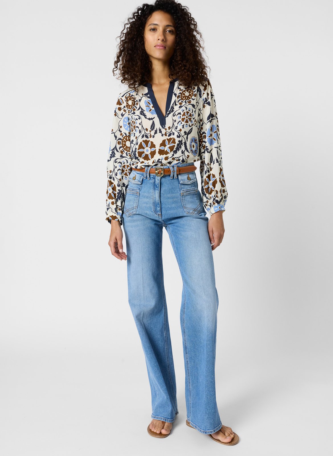 Blouse droite imprimée GERARD DAREL Beige