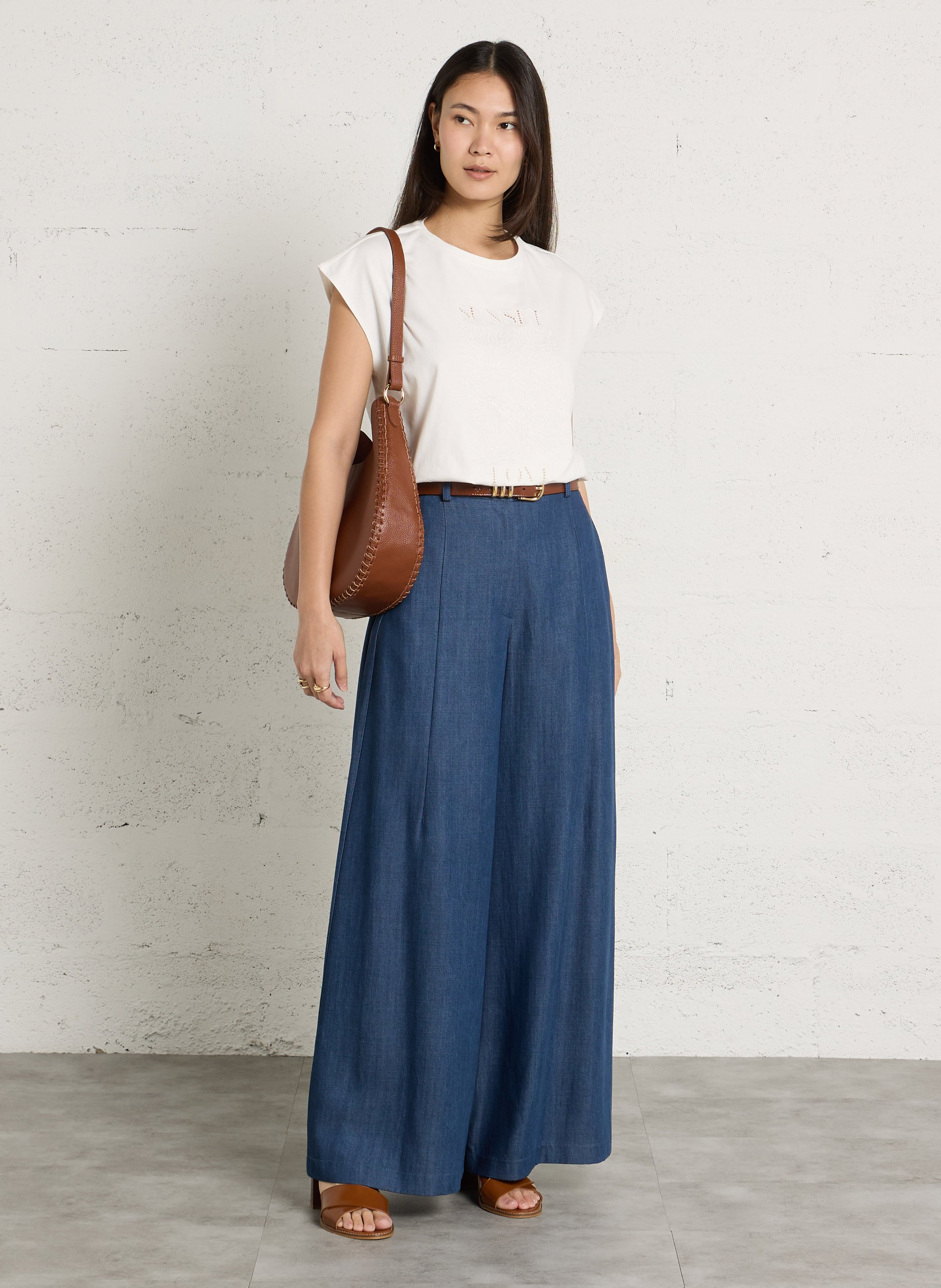 Leren dunne riem met gesp HERBERT FRERE SOEUR Bruin