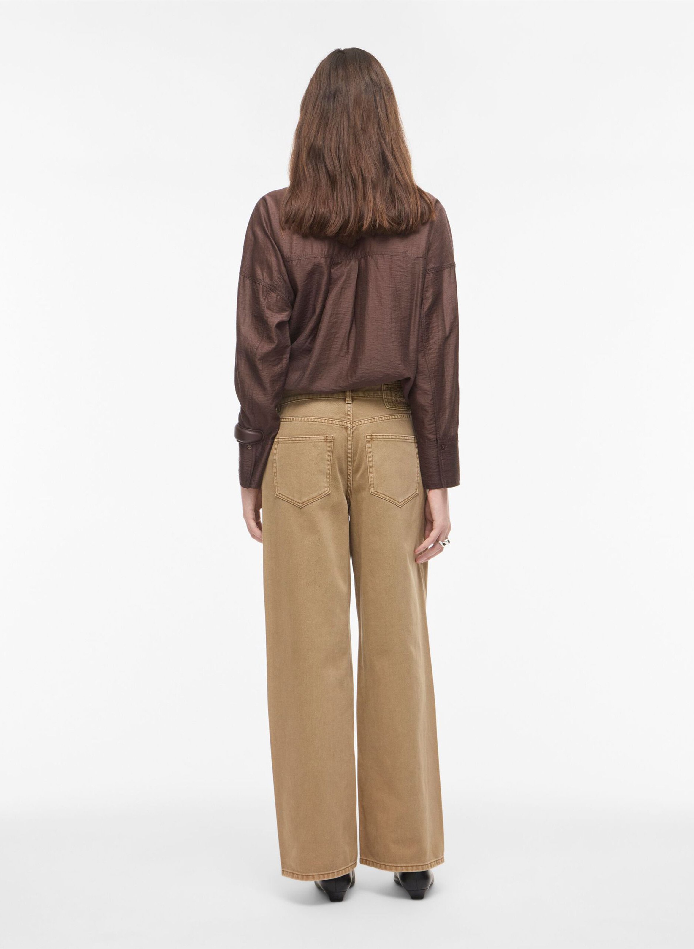 Wide high-waisted plain jeans ROUGE EDIT Golden