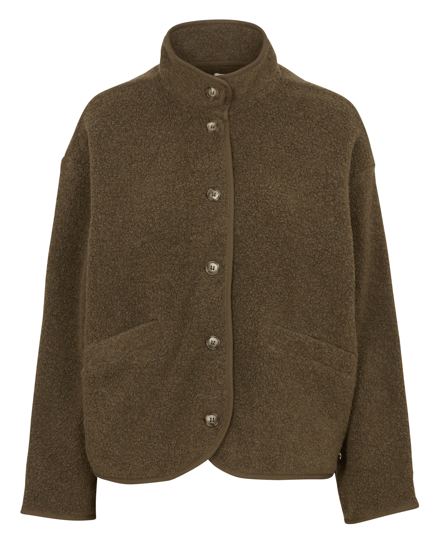 Hoher Kragen Strickjacke in Bouclé-Garn DES PETITS HAUTS