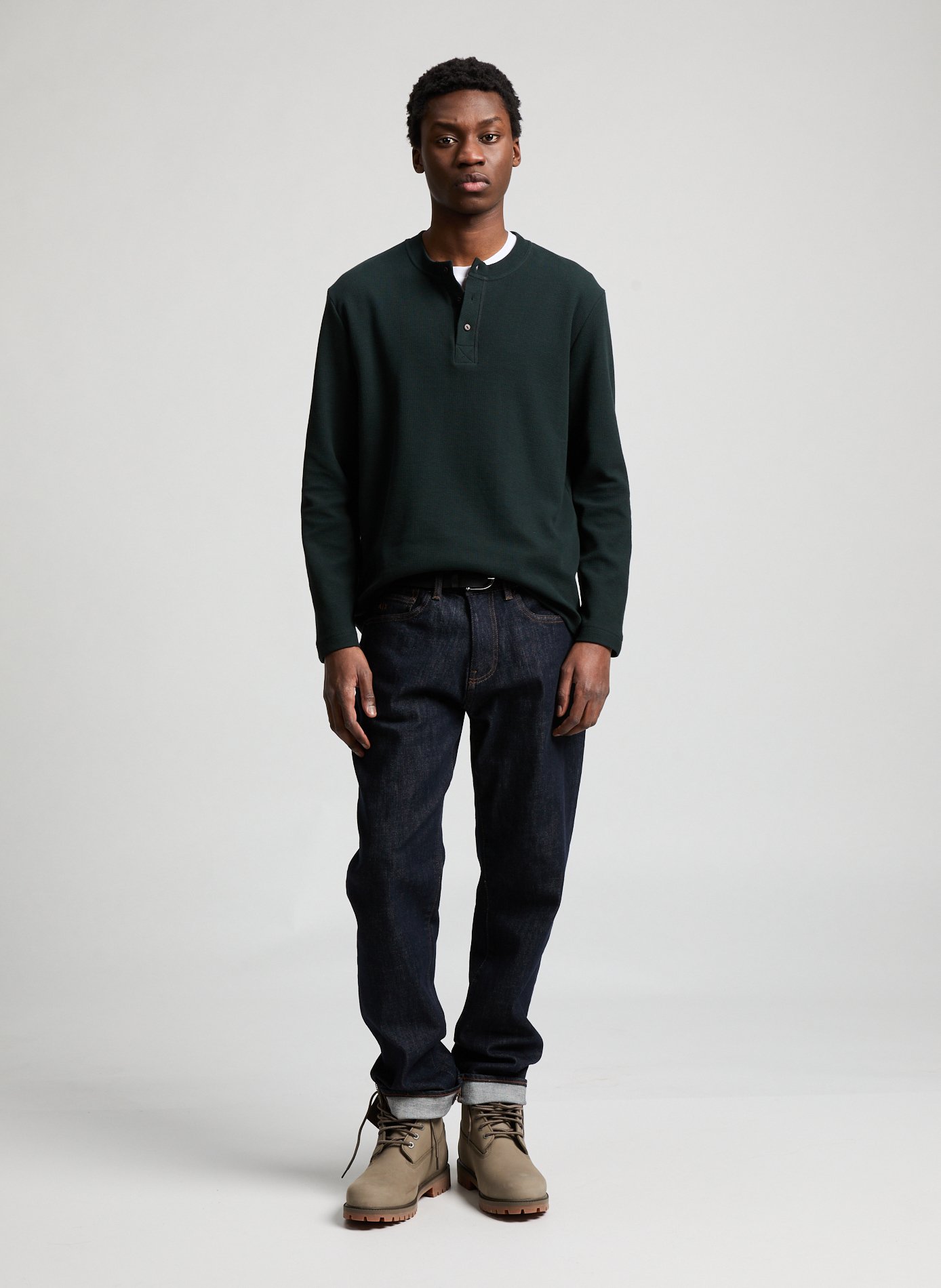 Denley Denley button-up collar t-shirt AU PRINTEMPS PARIS Black