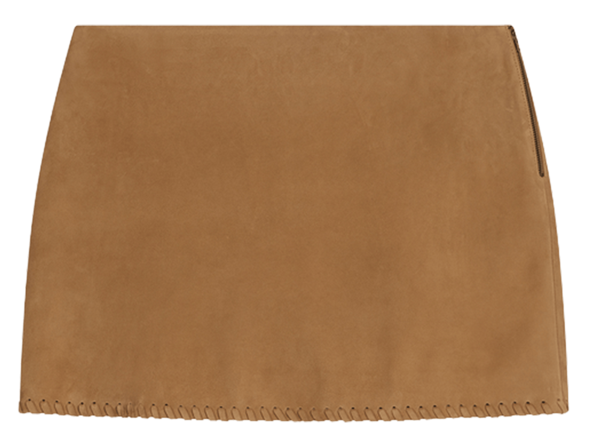 Jupe courte en cuir daim VANESSA BRUNO Marron