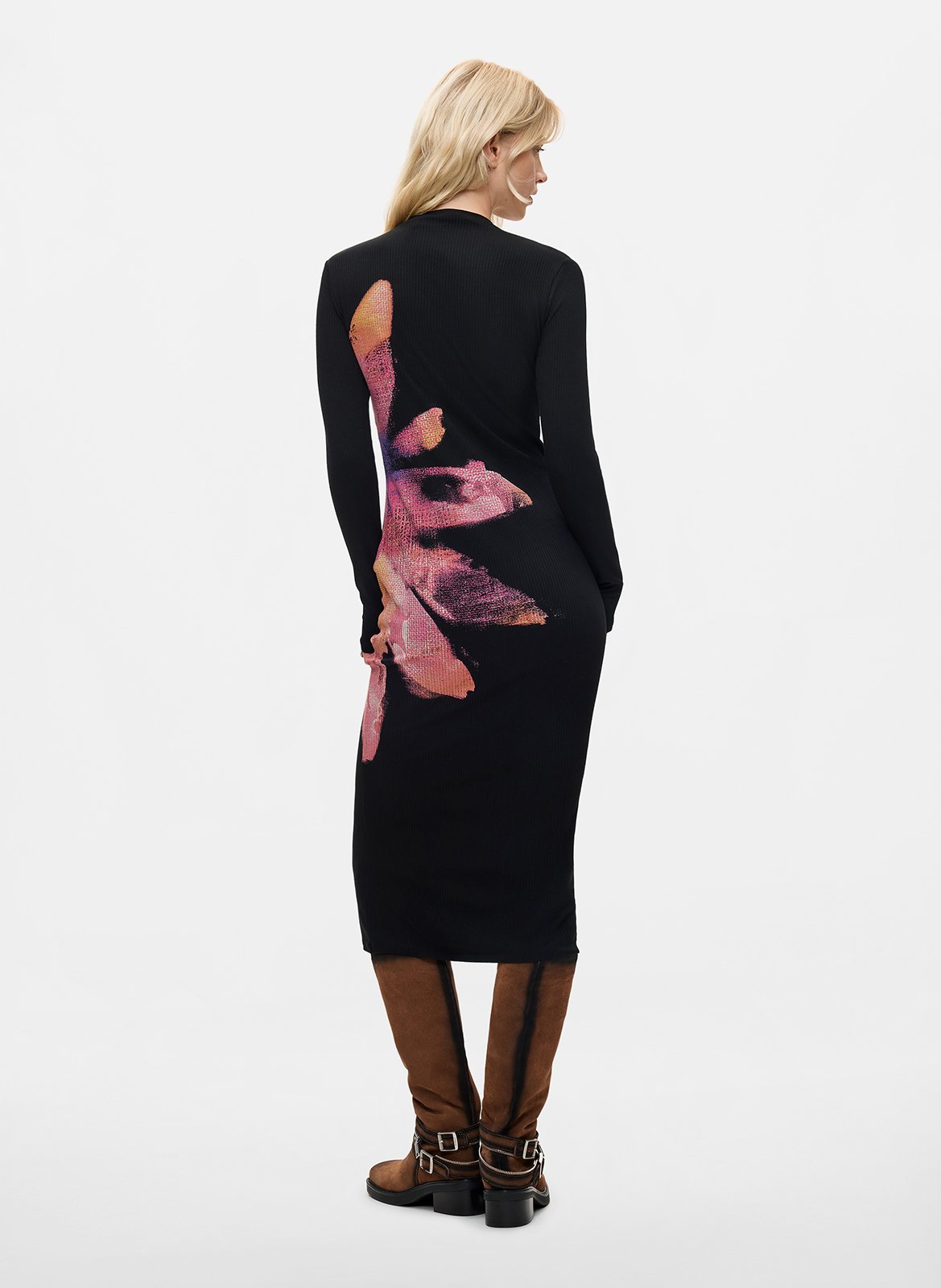 Robe midi col rond DESIGUAL Noir