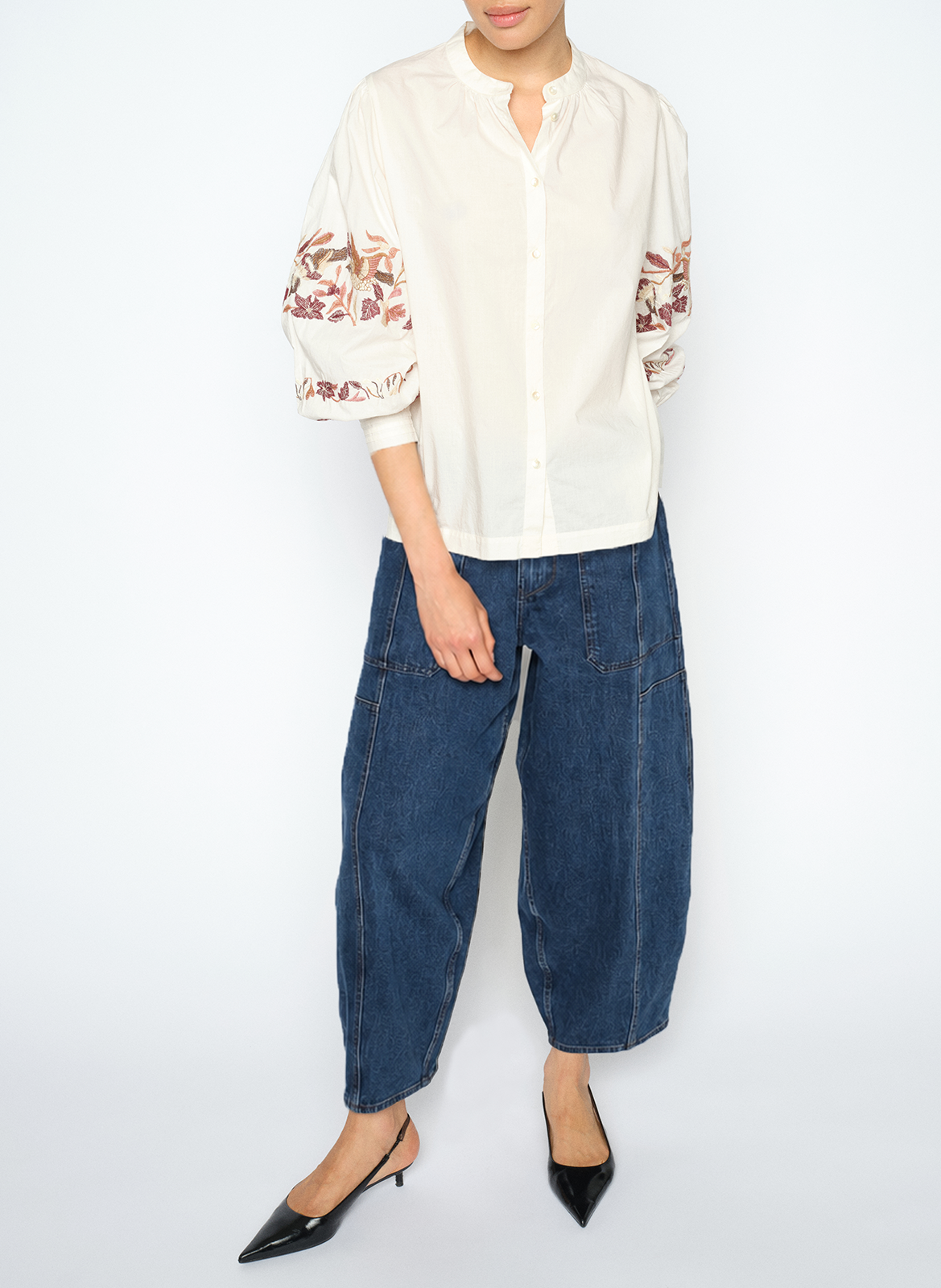 Wijde jeans van katoenmix MOS MOSH Blauw