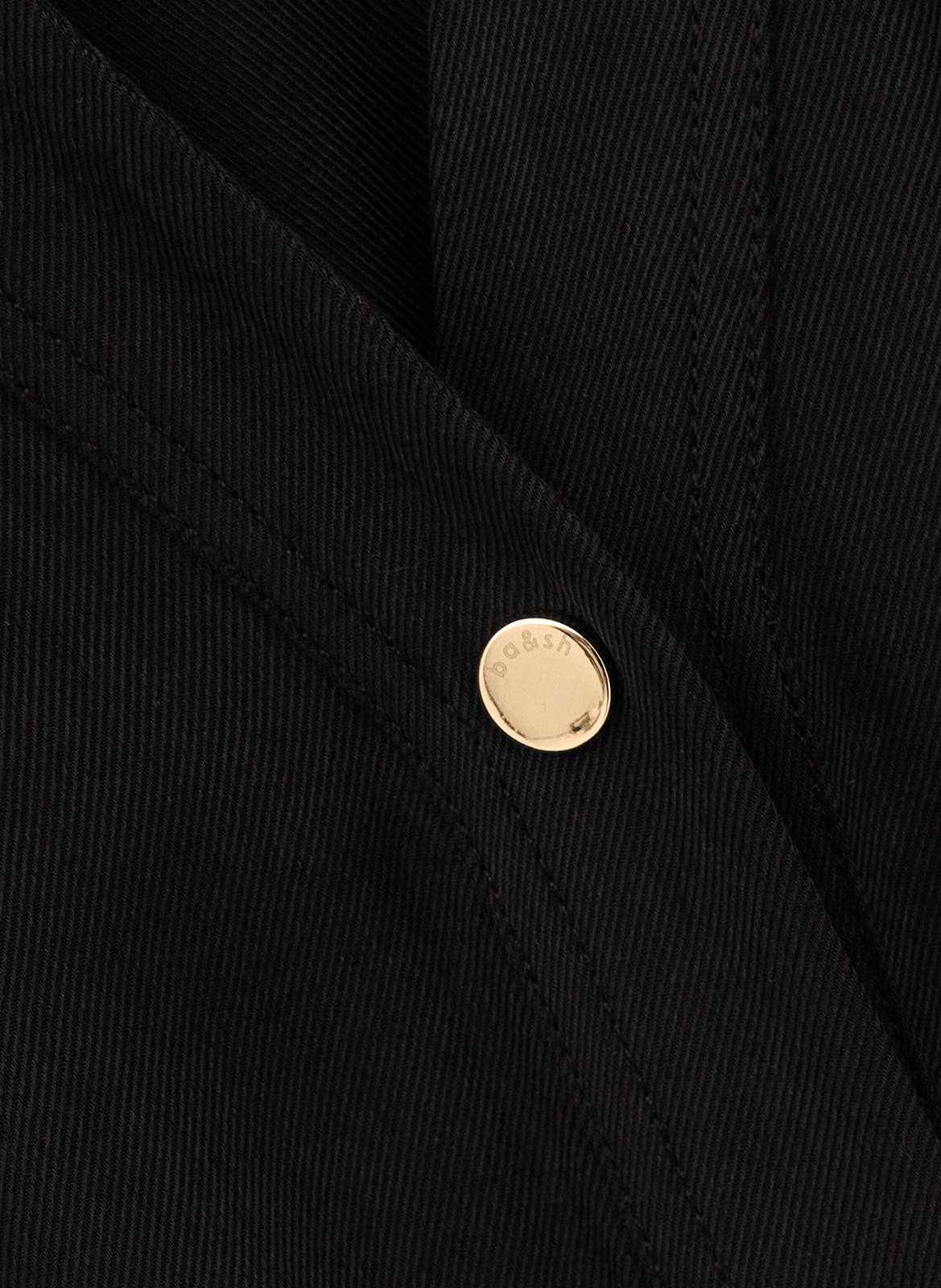 Robe chemise midi cintrée à manches courtes BA&SH Noir