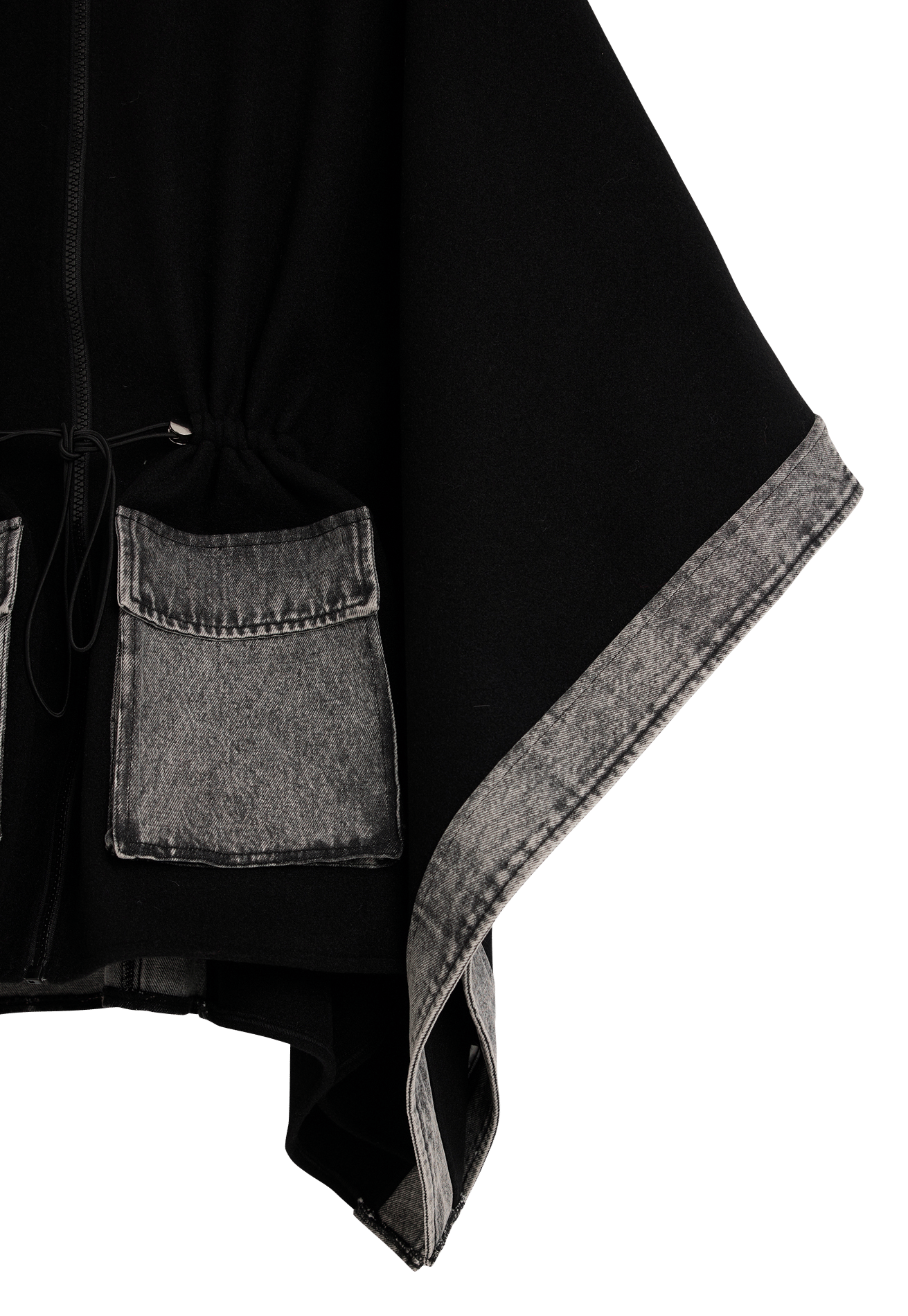 High-neck poncho DESIGUAL Black