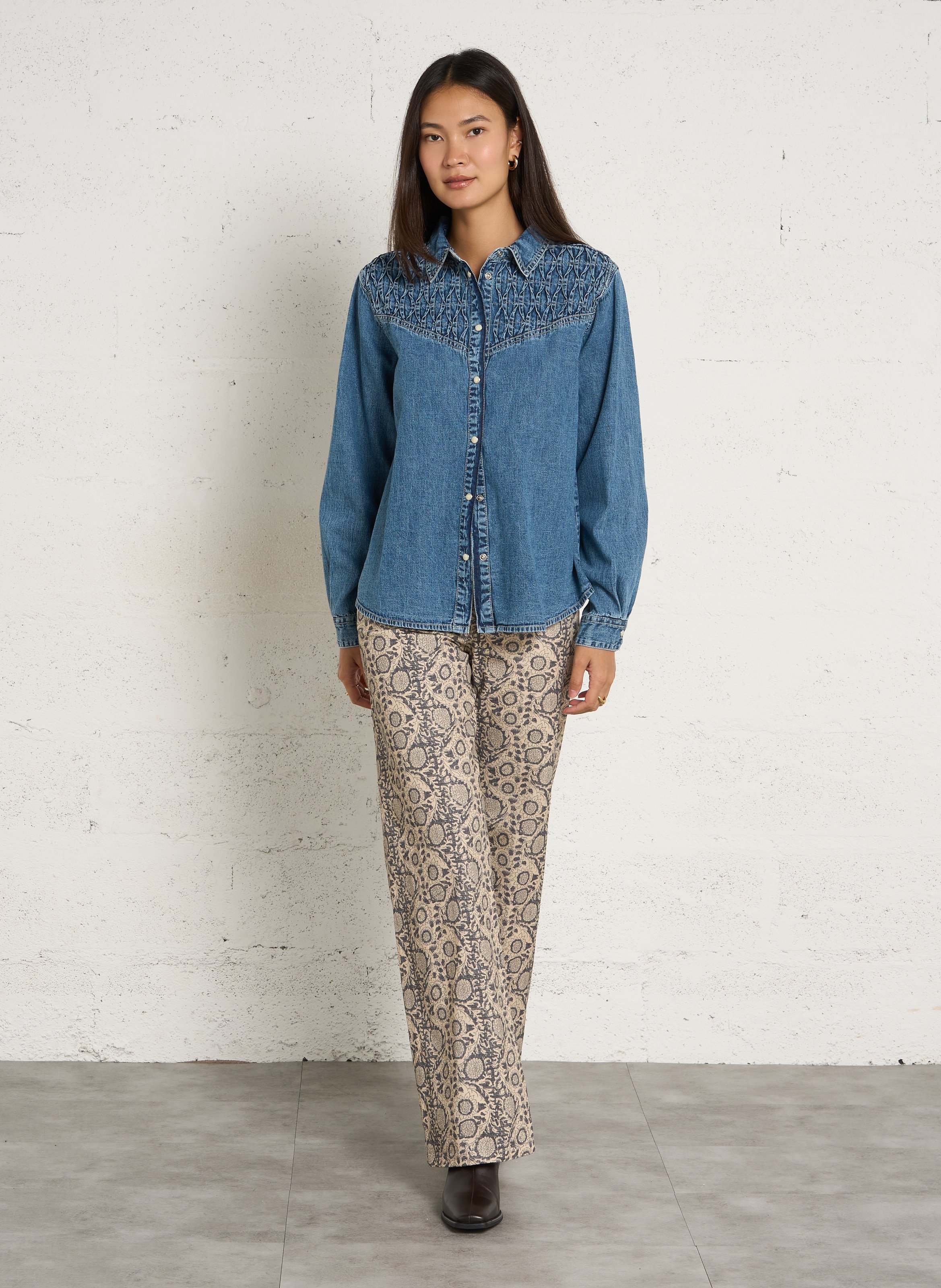 Weite Hose mit Print MAISON HOTEL Grau