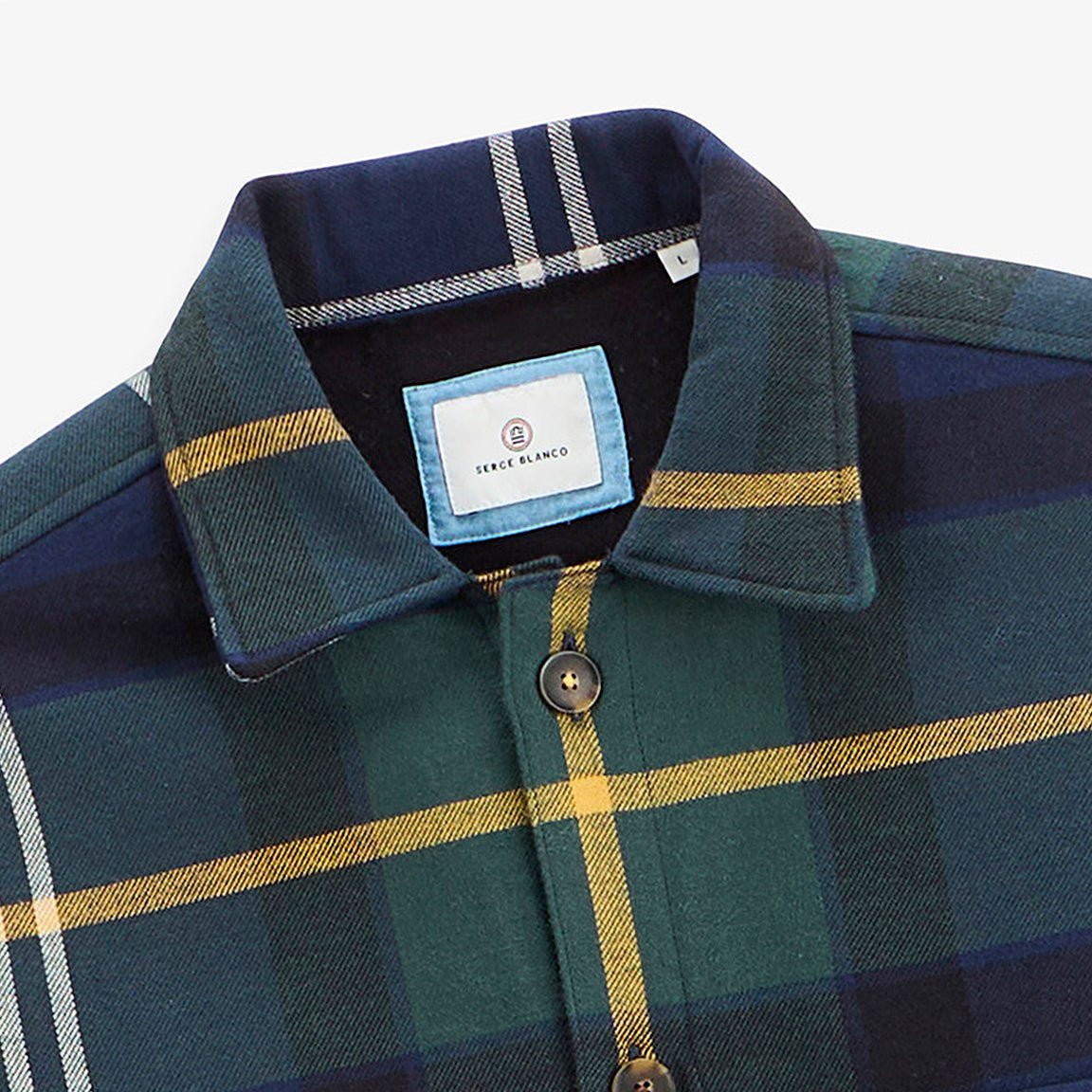 Green check worker jacket SERGE BLANCO Green