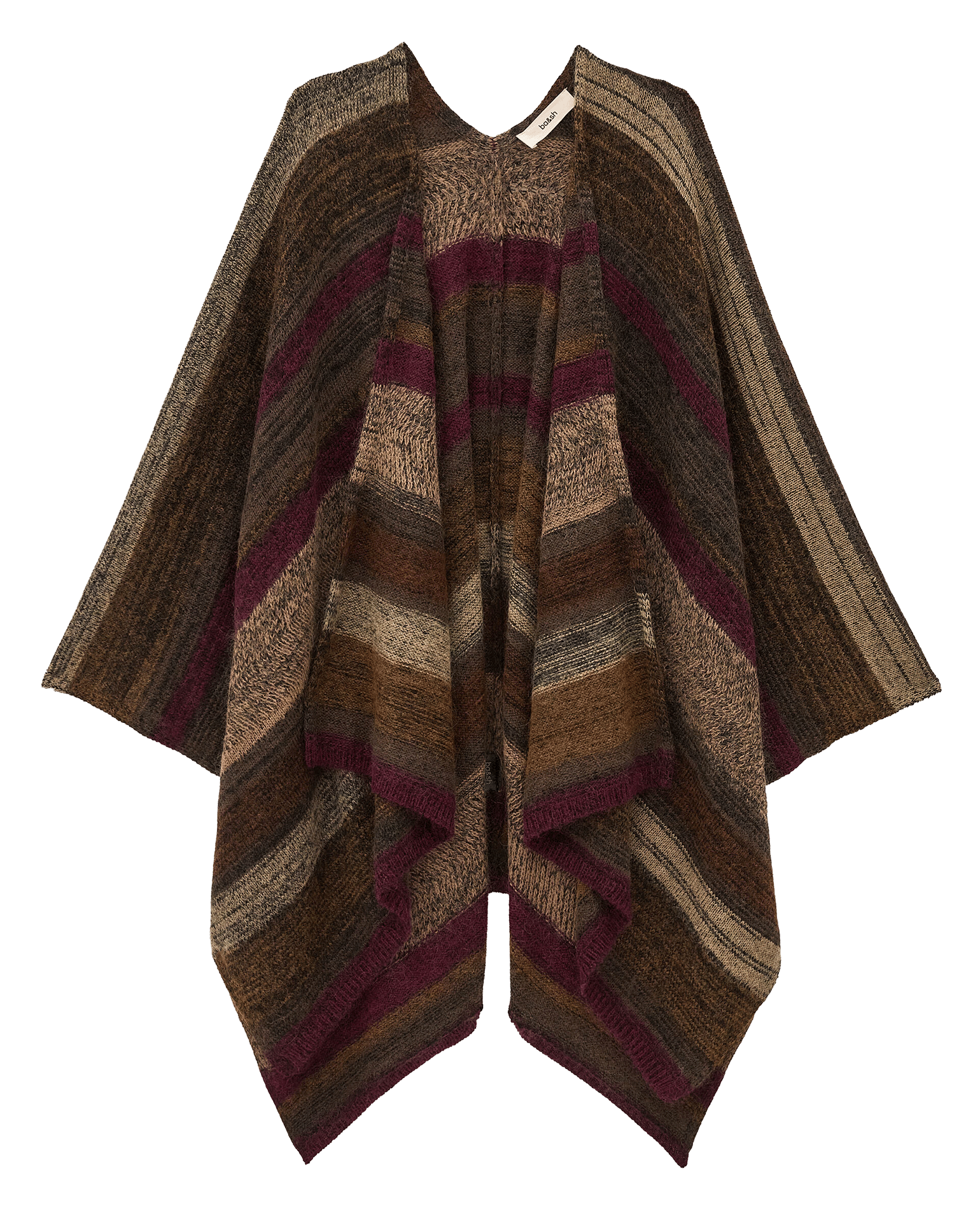 Wide poncho in a wool blend BA&SH Brown