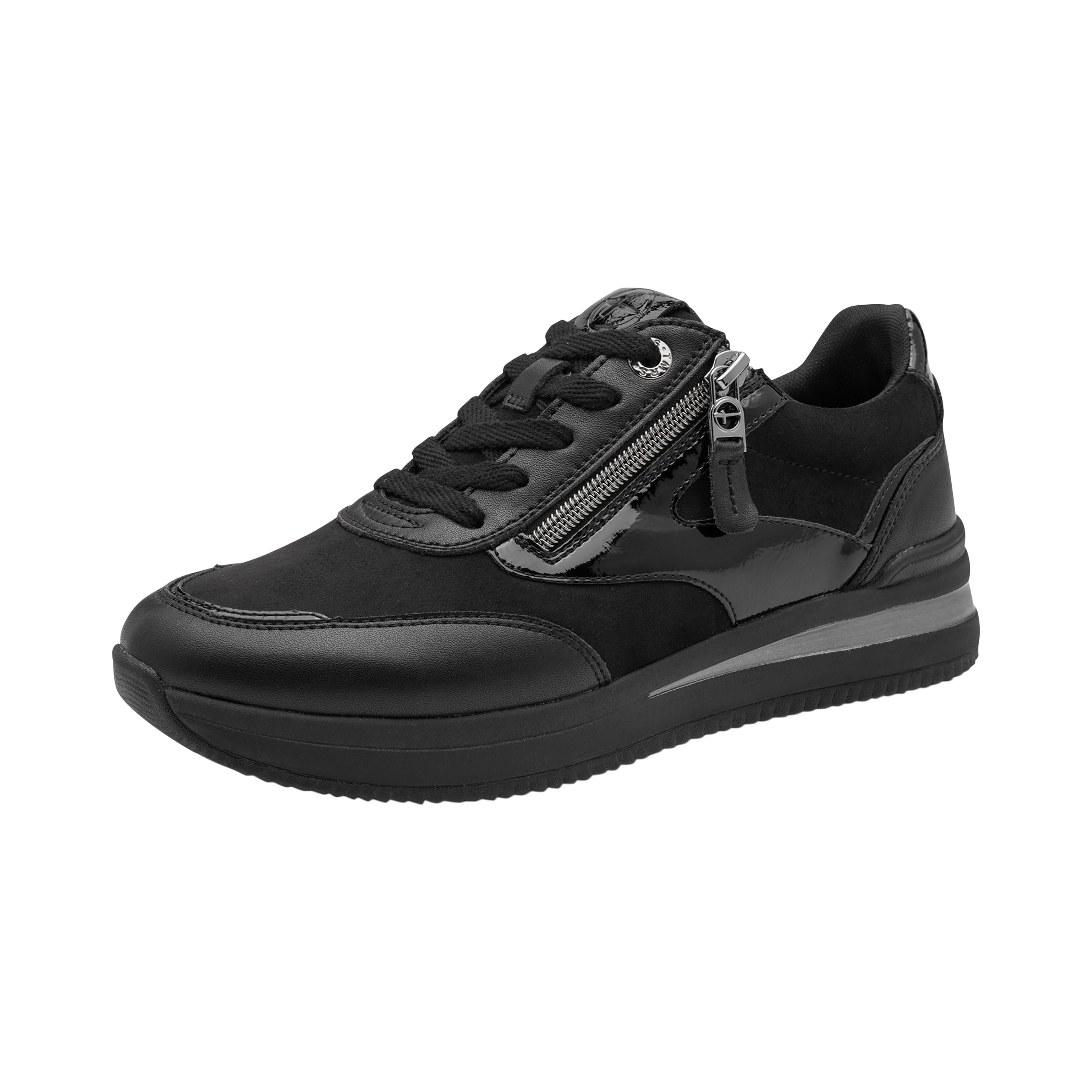 Leather trainers TAMARIS Black