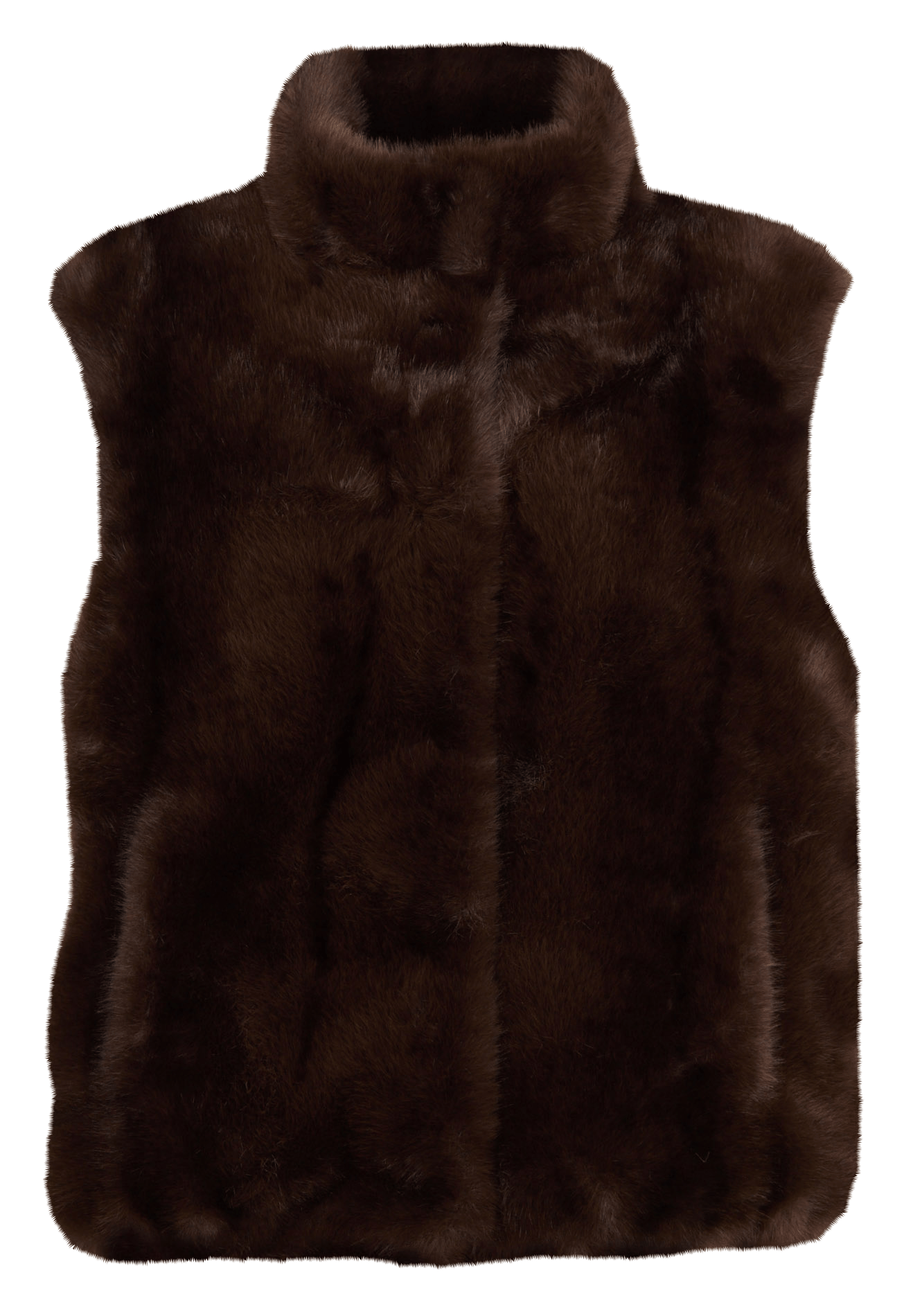 Straight faux fur sleeveless jacket MAISON 123 Brown