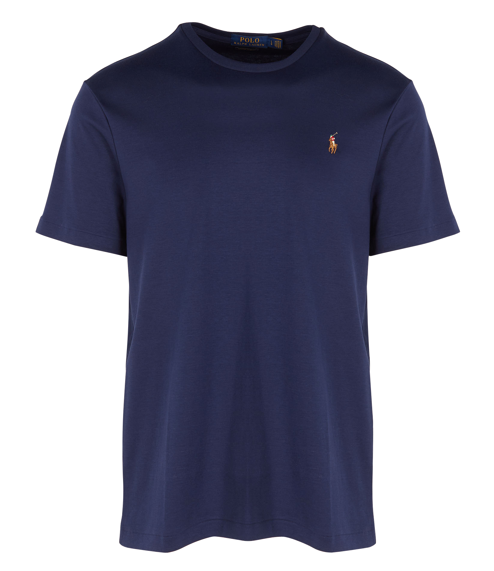 Tee-shirt col rond slim-fit en coton pima avec Pony Player POLO RALPH LAUREN Bleu