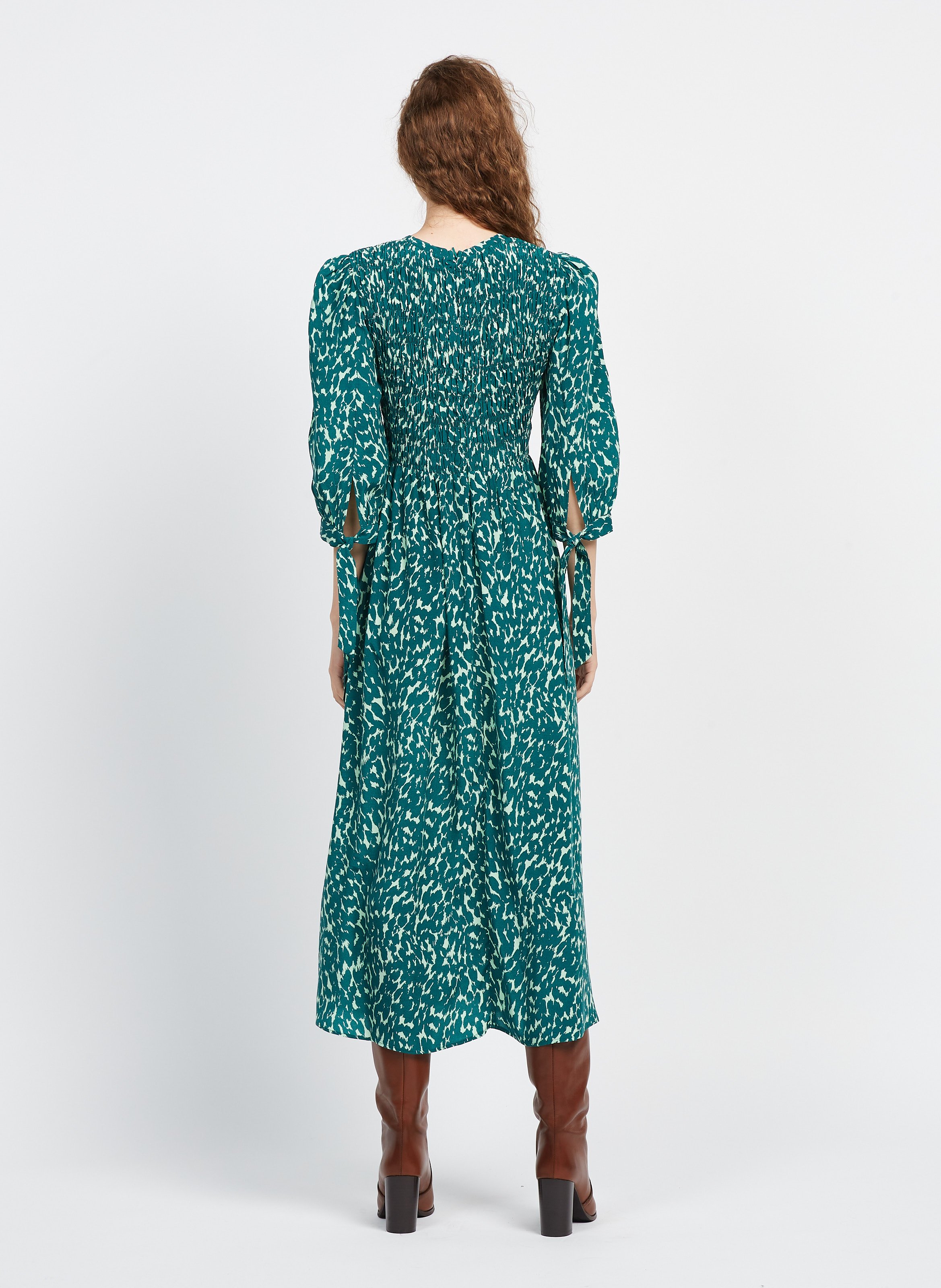 Long Printed Dress Green Multi Whistles Women Place des Tendances
