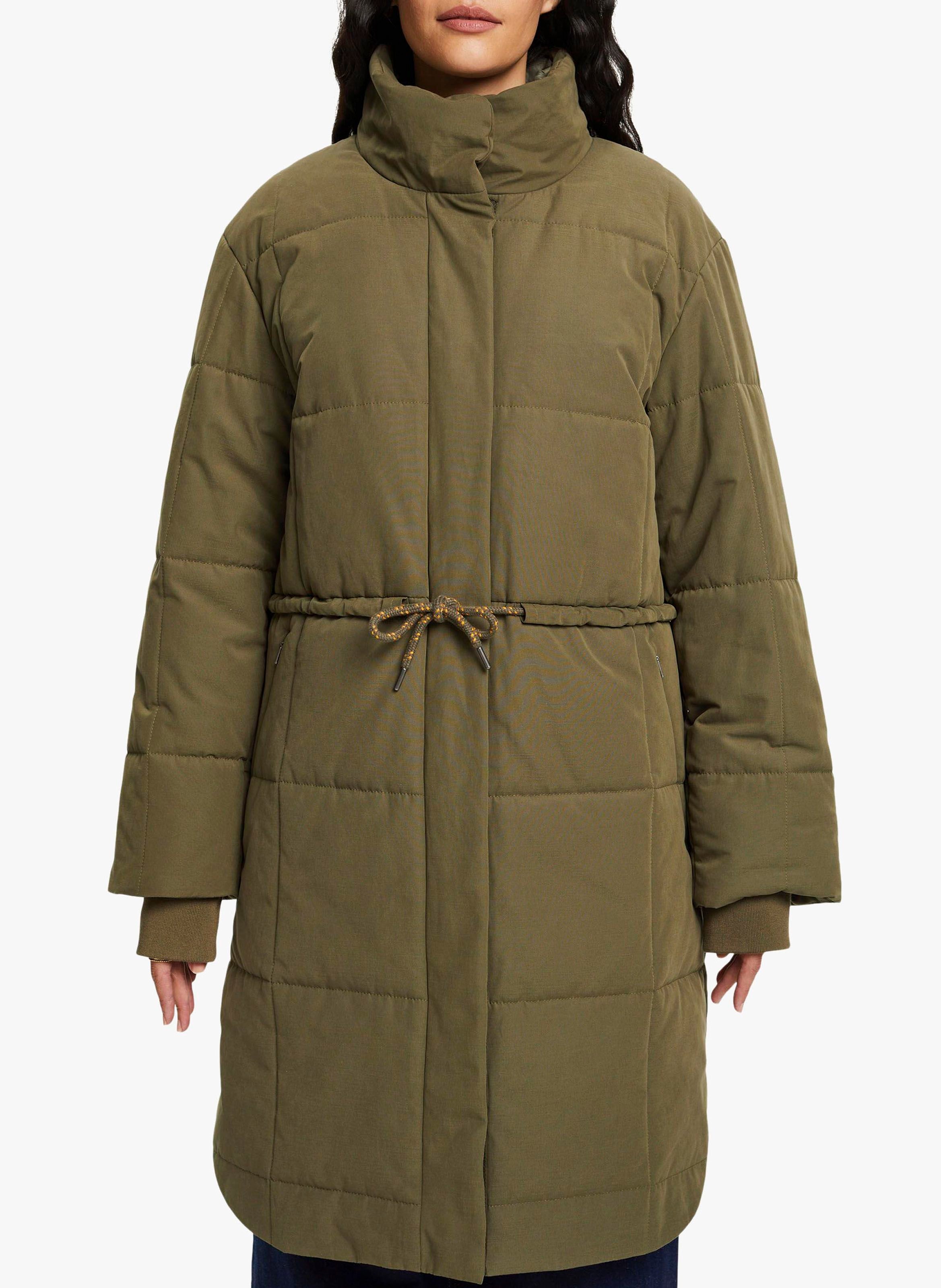 Manteau matelass col montant Kaki