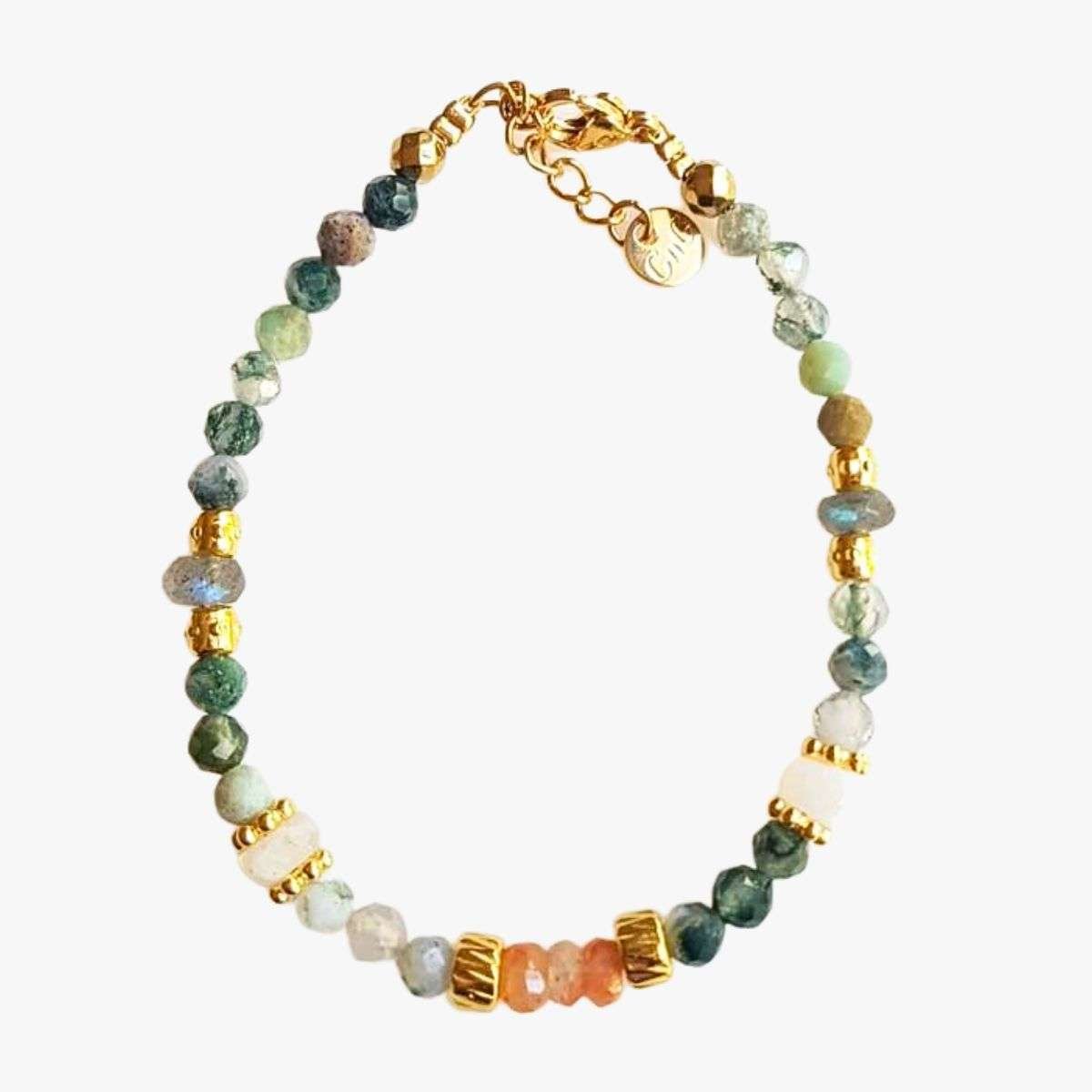 Indian agate sunstone bracelet GINANDGER Multicolored