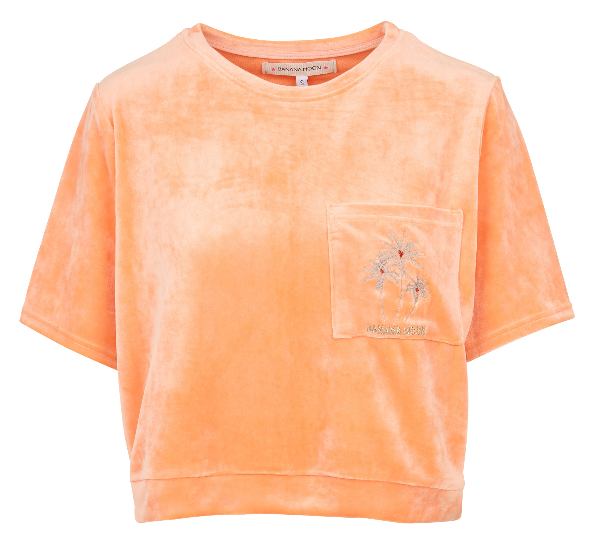 Top droit col rond en velours BANANA MOON Orange