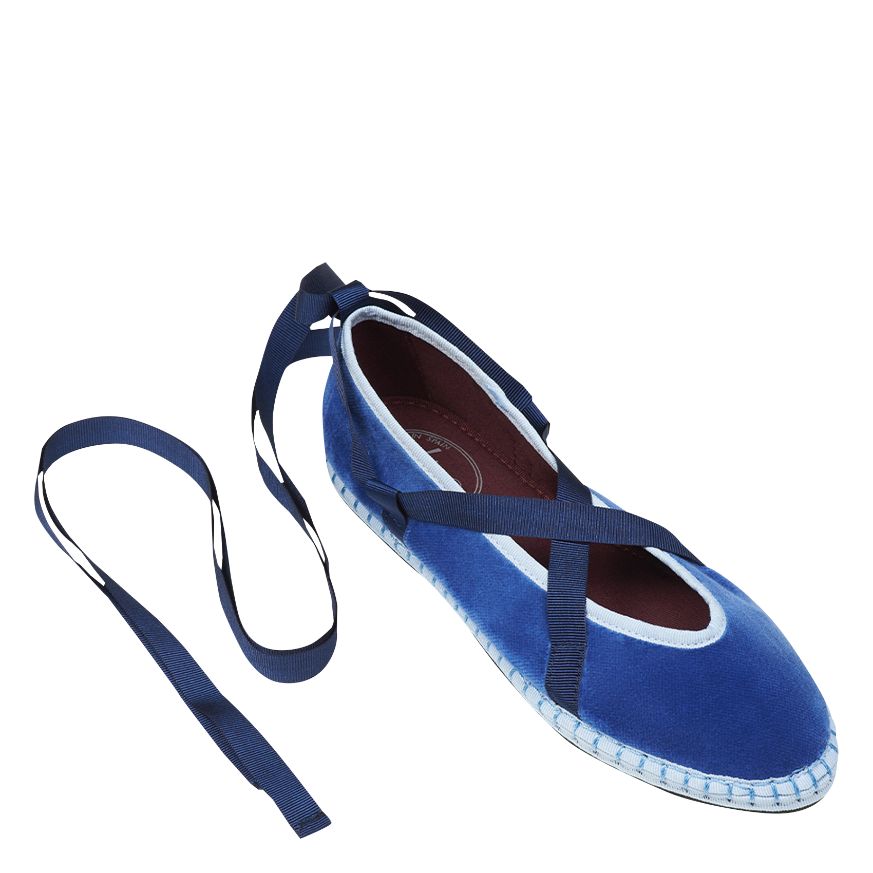 Ballerina's van katoenen fluweel Blauw