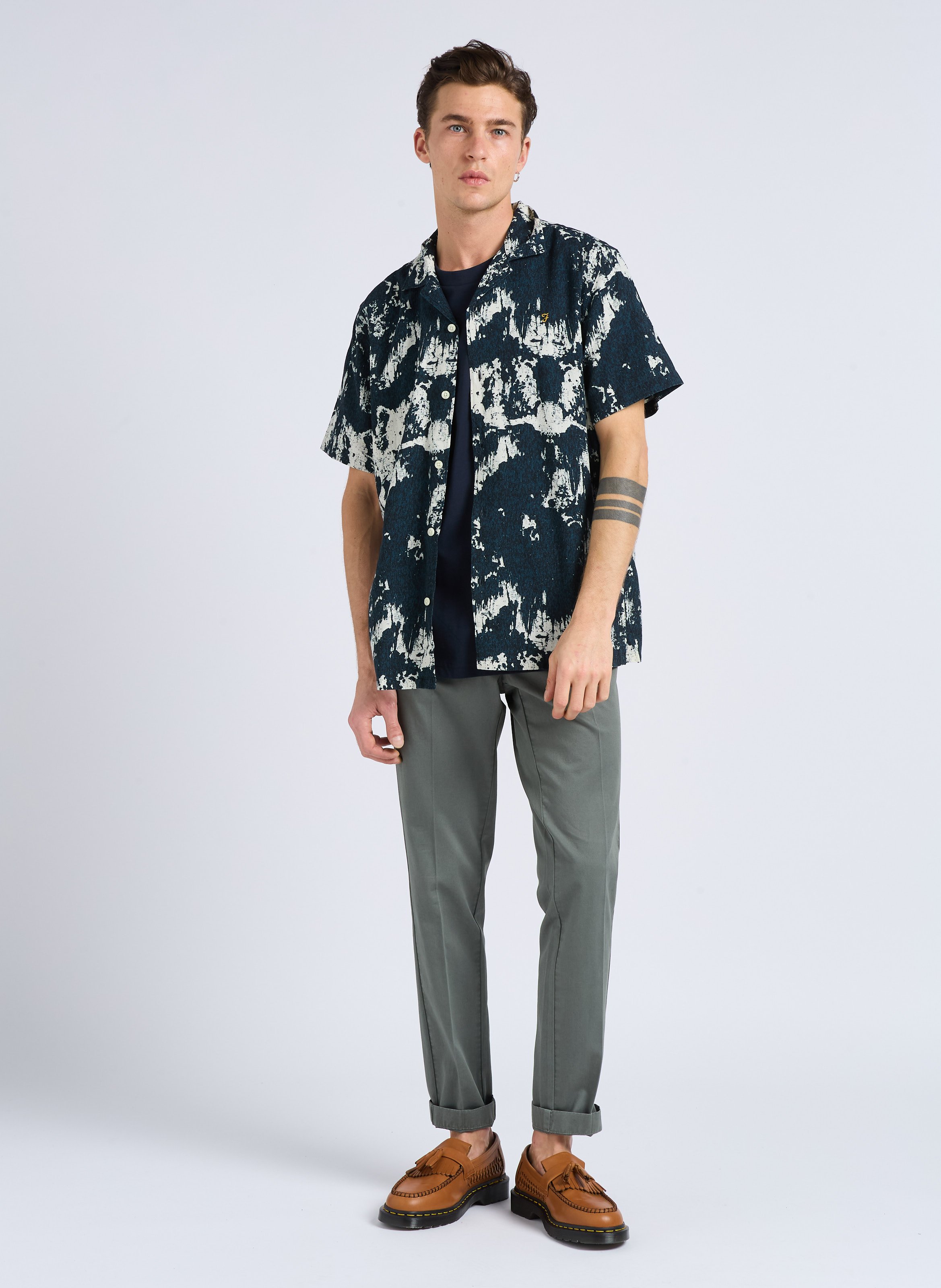 Organic cotton round-neck T-shirt FARAH Blue