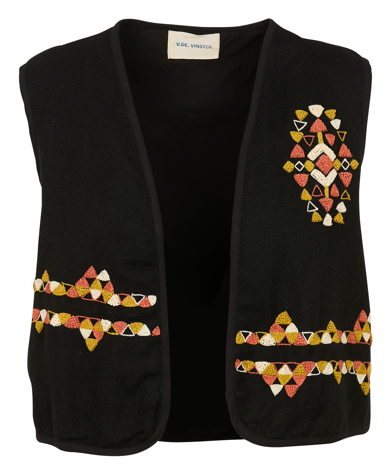 Short wool embroidered bolero V DE VINSTER Black