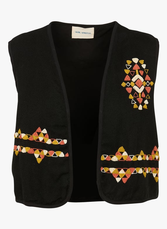 Kurzer bolero aus bestickter wolle Black V de vinster Damen