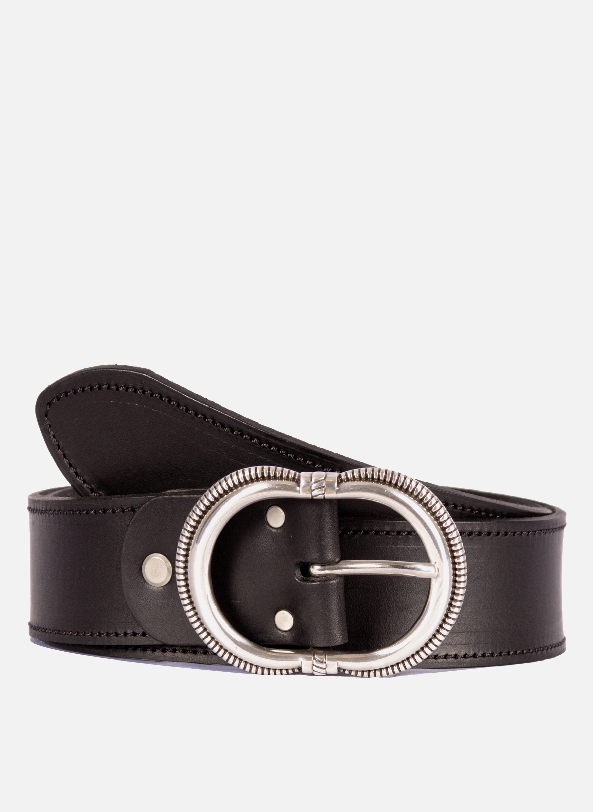 Camargue leather belt JULES & JENN Black