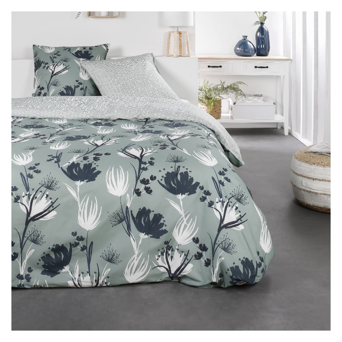 Printed cotton bedding set TODAY LINGE DE MAISON Green