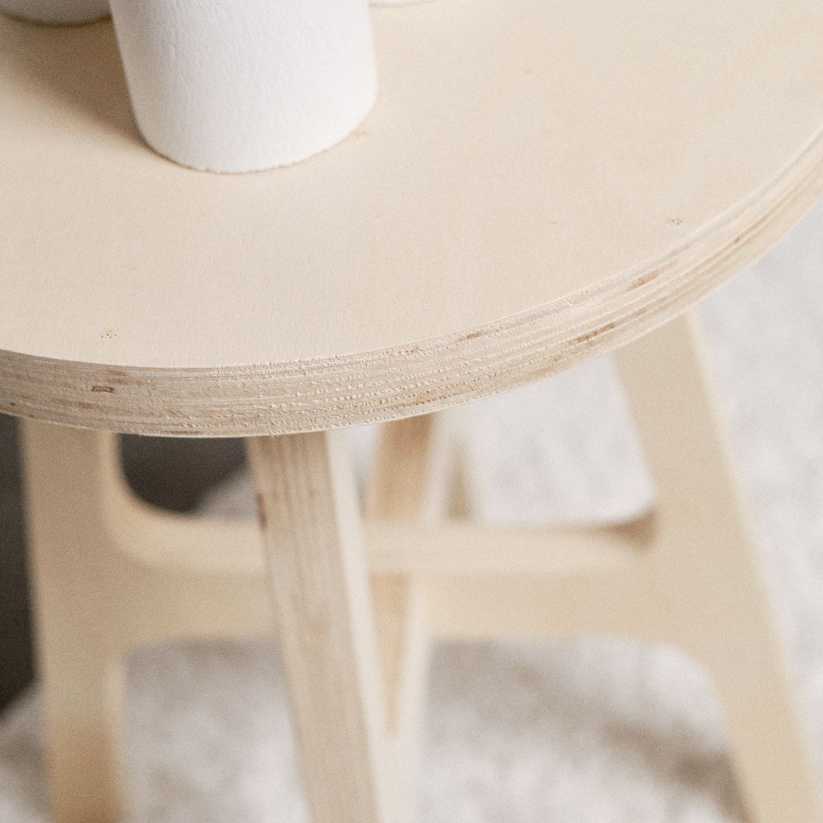 Round plywood stool FACTORY Beige