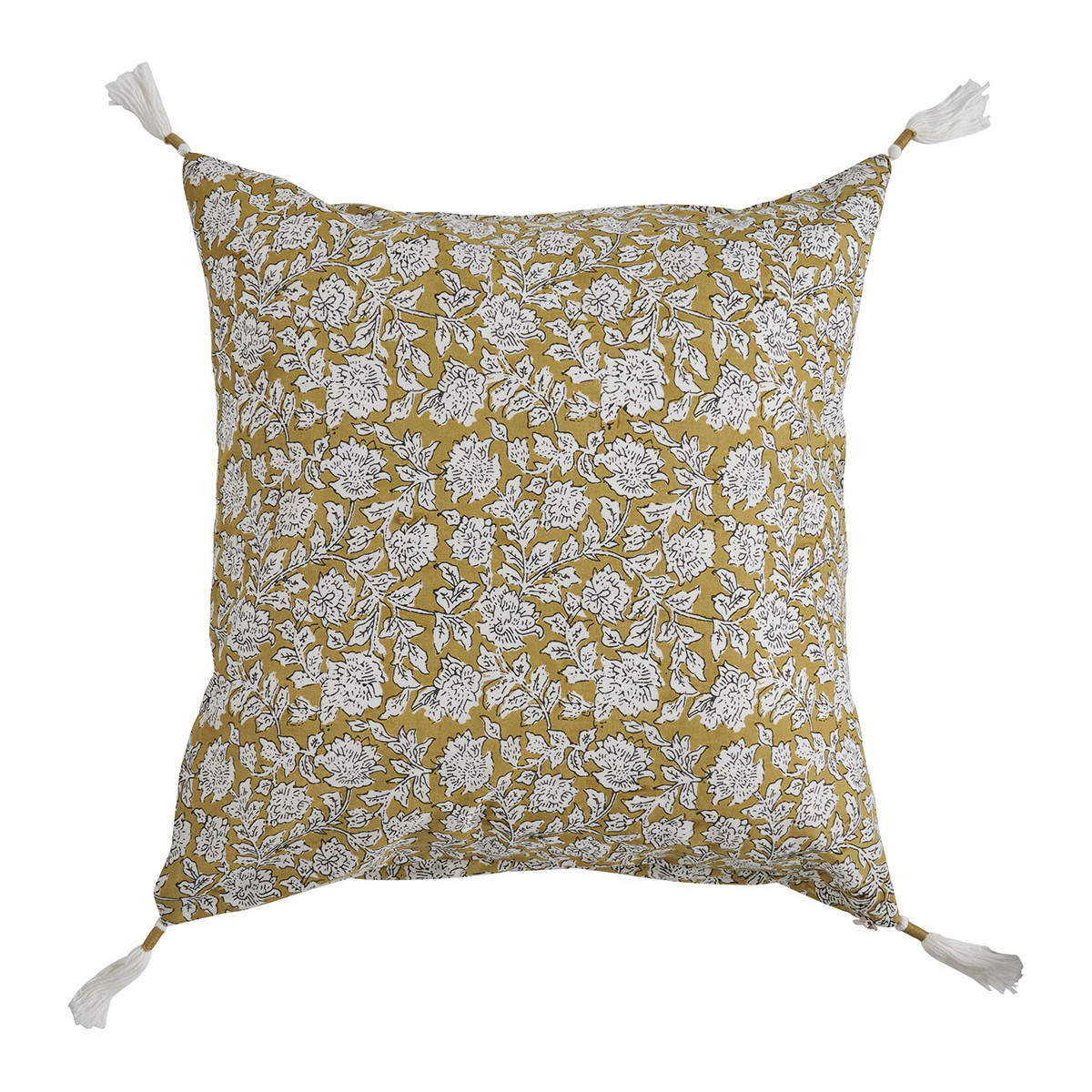 Cotton cushion cover BLANC D'IVOIRE Yellow
