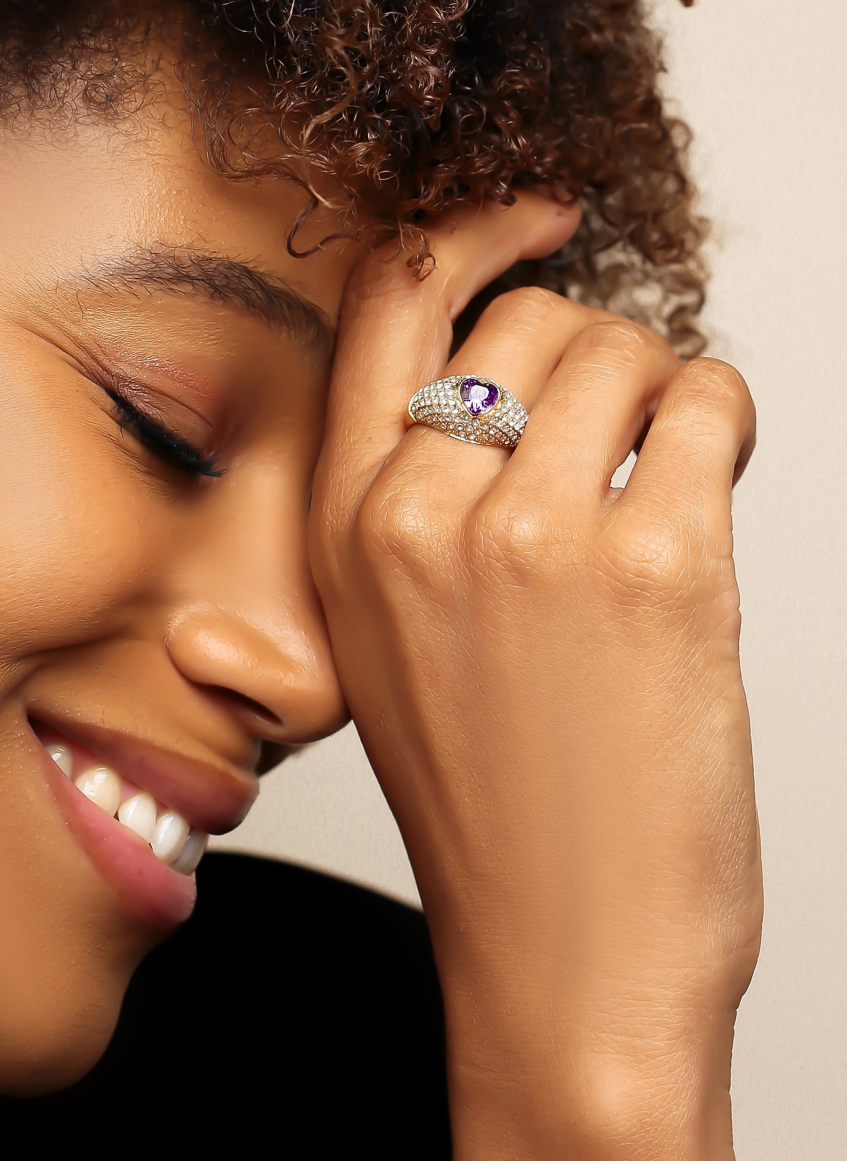 Wide ring Mary AEC Paris Purple