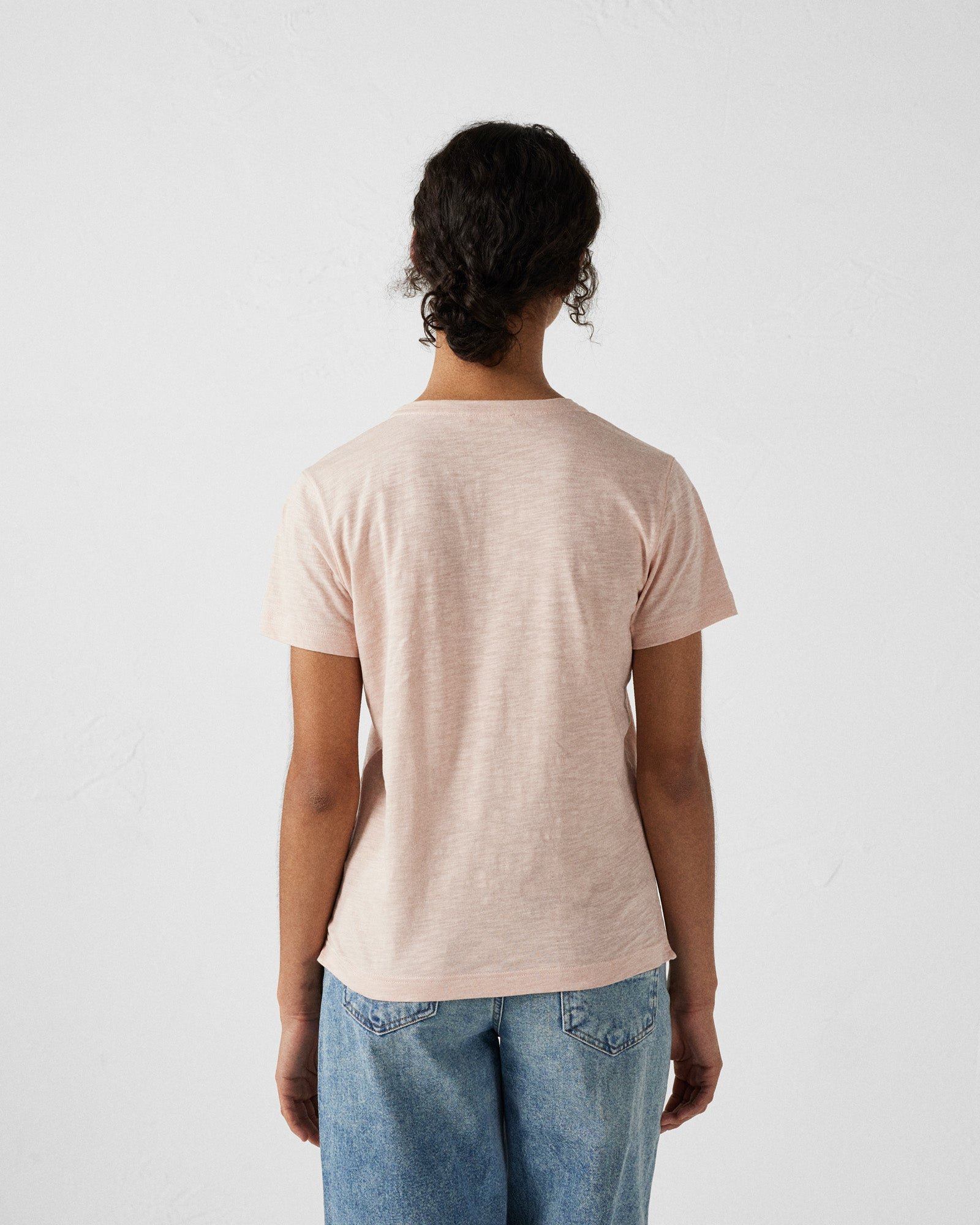 Round neck women's cotton T-shirt - Angela JOTT Pink
