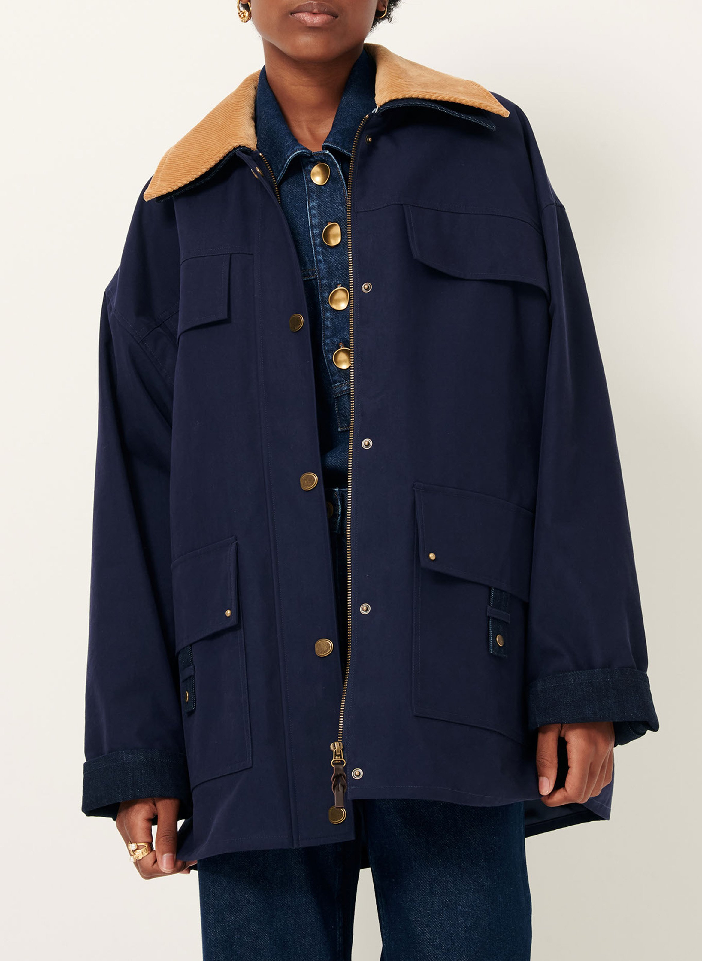 Veste oversize en coton mélangé SESSUN Bleu