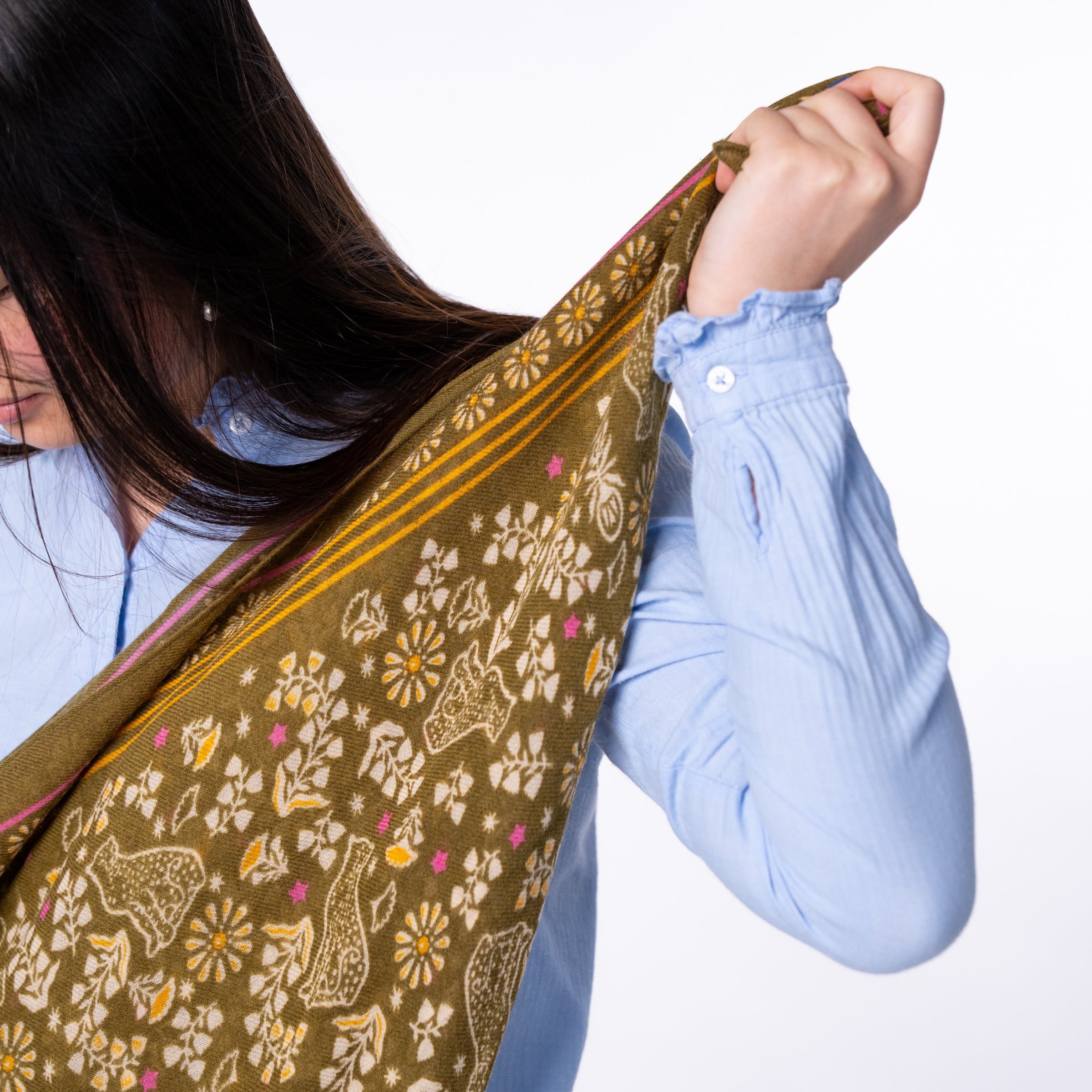 Constance wool scarf Khaki