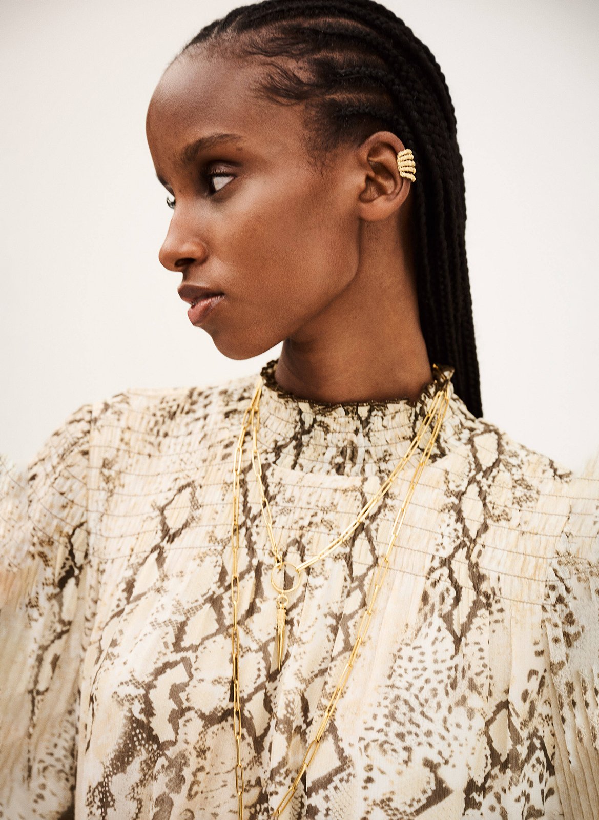 Top col montant imprimée  BA&SH Beige