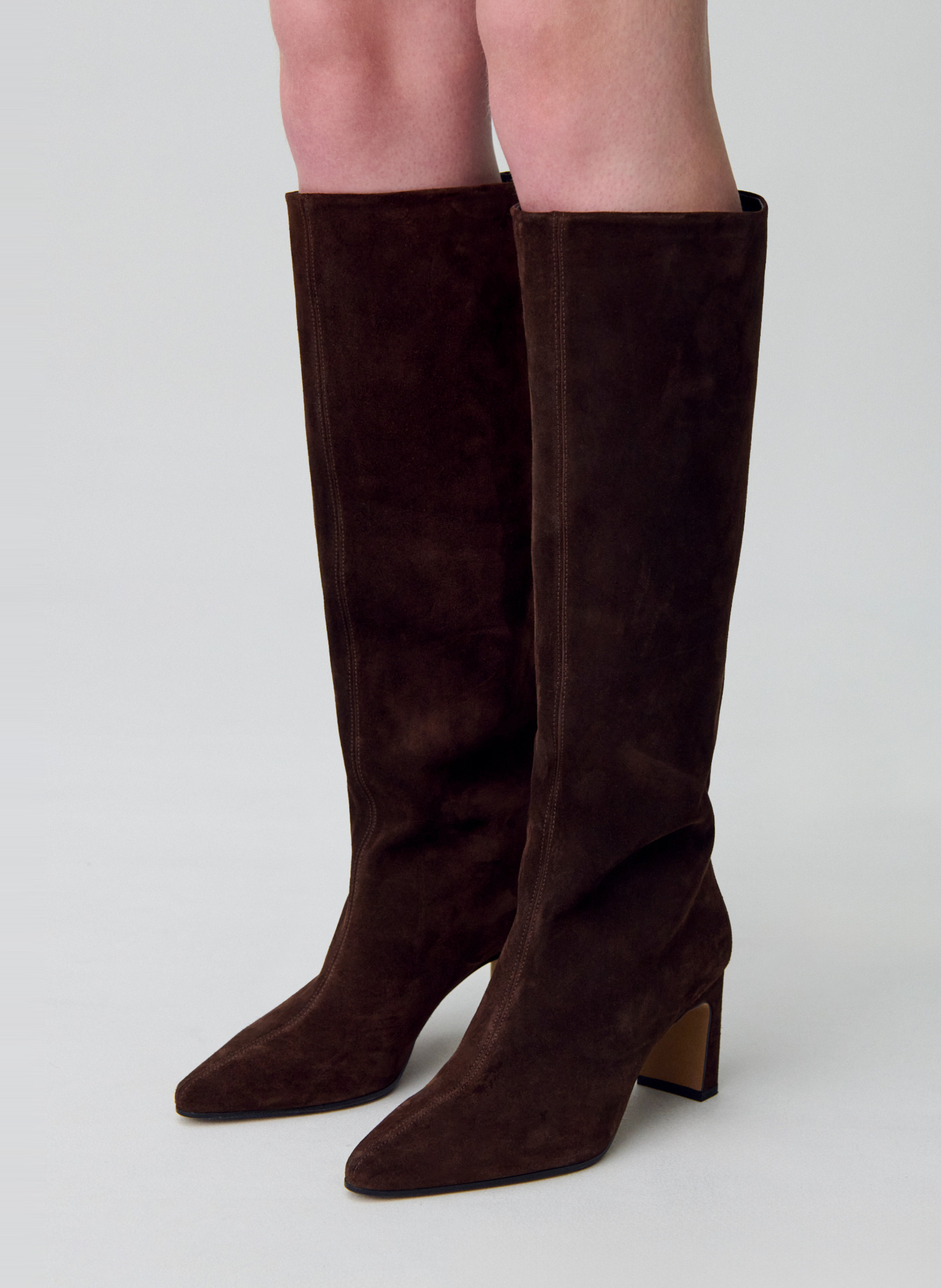 Bottes en cuir velours CLAUDIE PIERLOT Marron