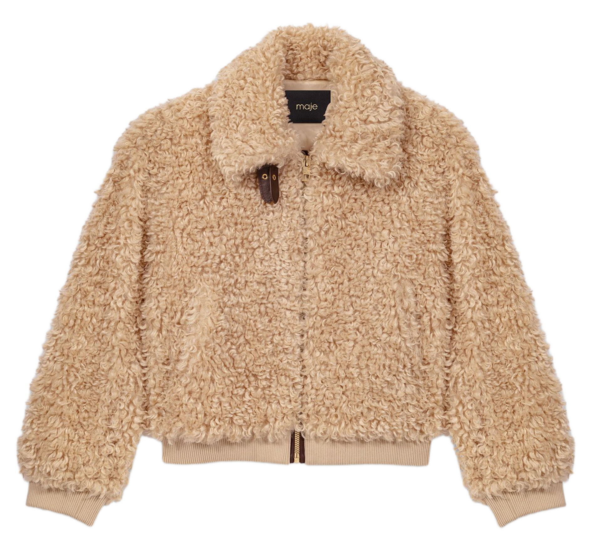 Veste oversize col montant MAJE Marron