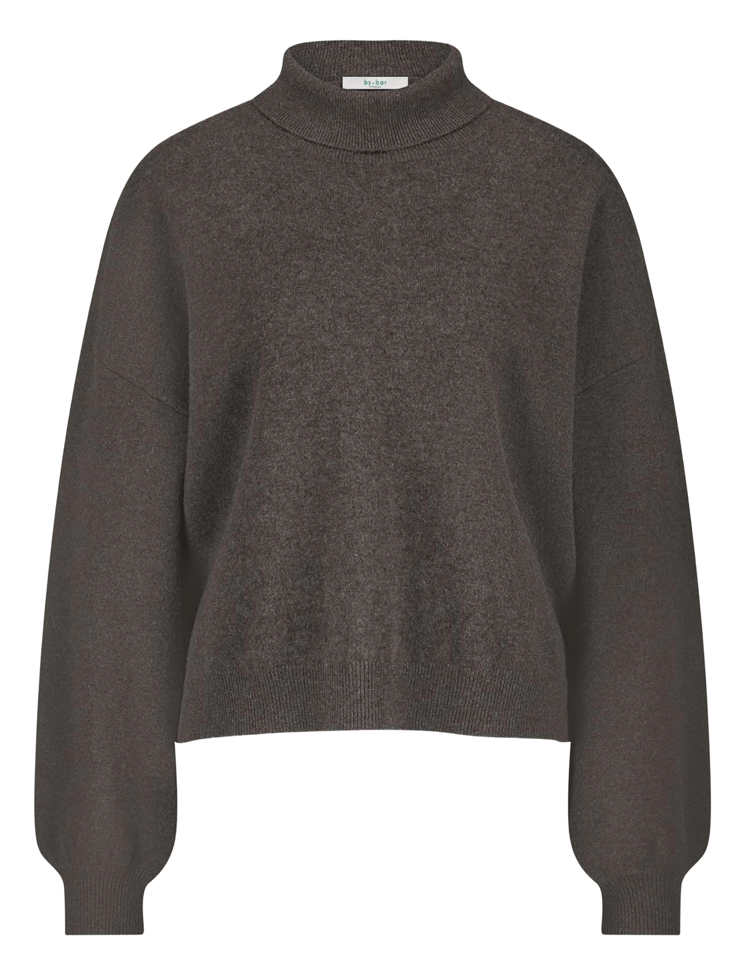 Pull ample col roulé uni en laine BY BAR Beige