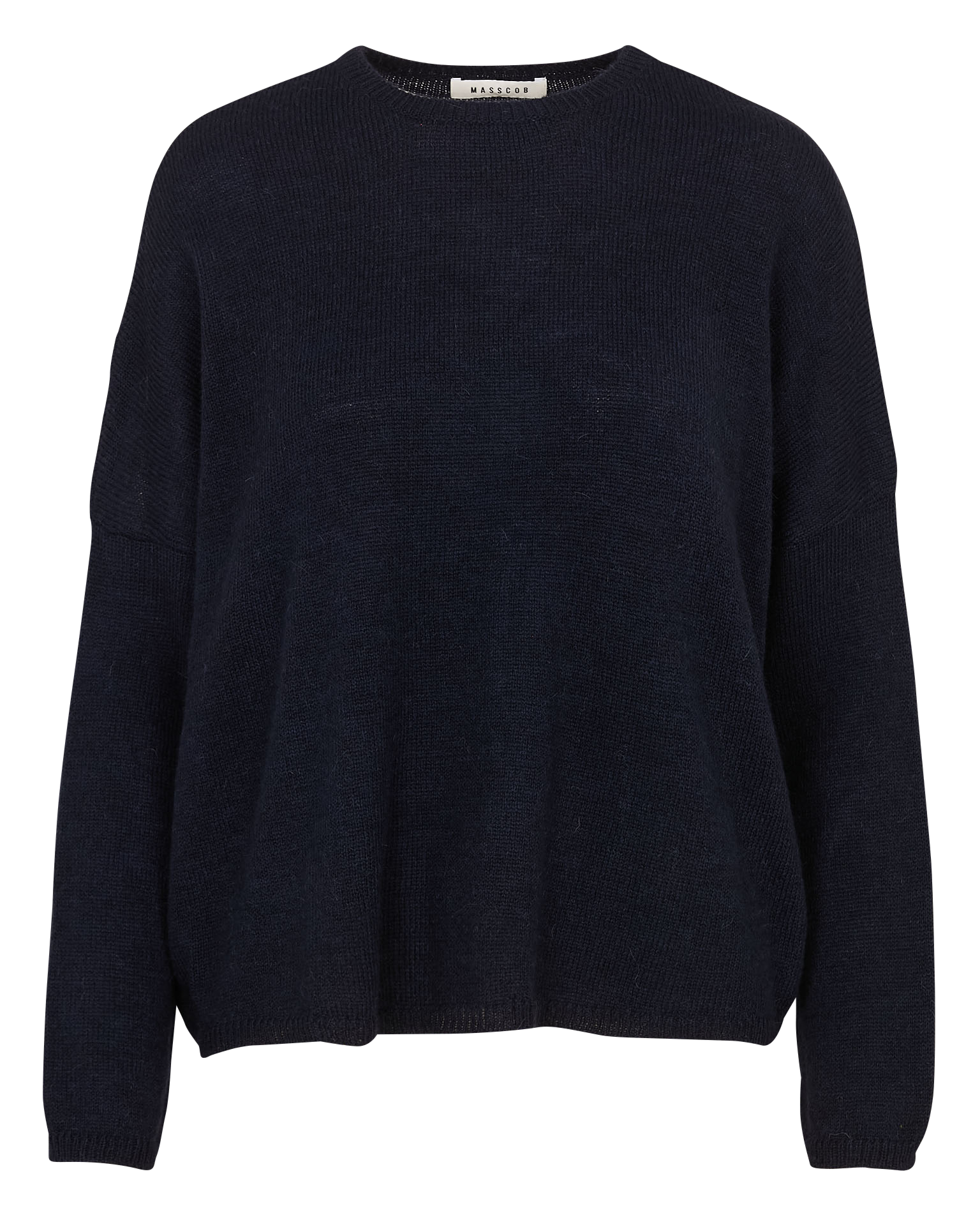 Pull oversize col rond en alpaga mélangé  MASSCOB Bleu