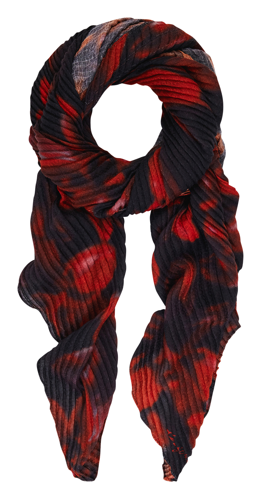 Foulard rectangulaire plissé à fleurs DESIGUAL Noir