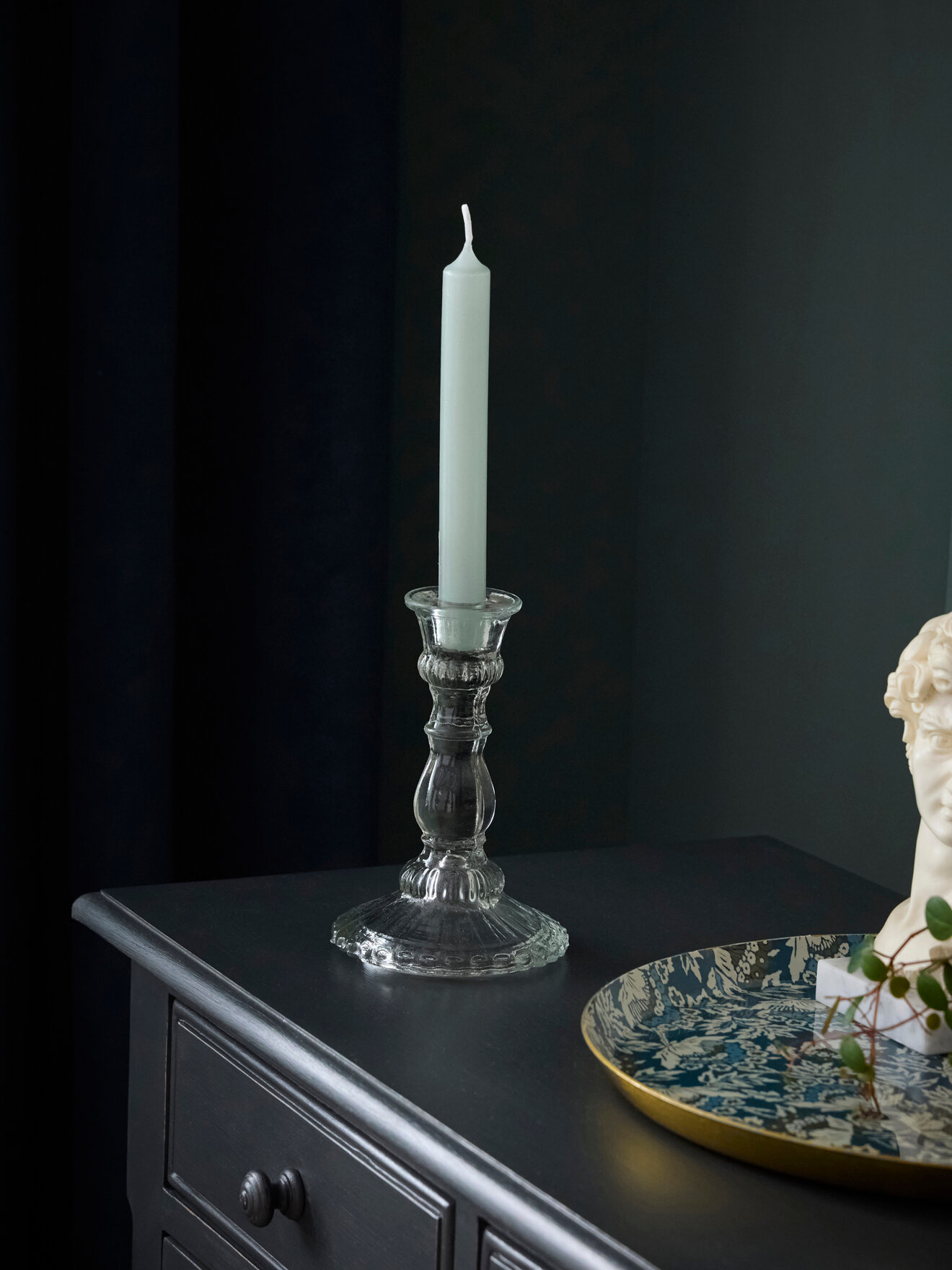 Glass candle holder CYRILLUS White