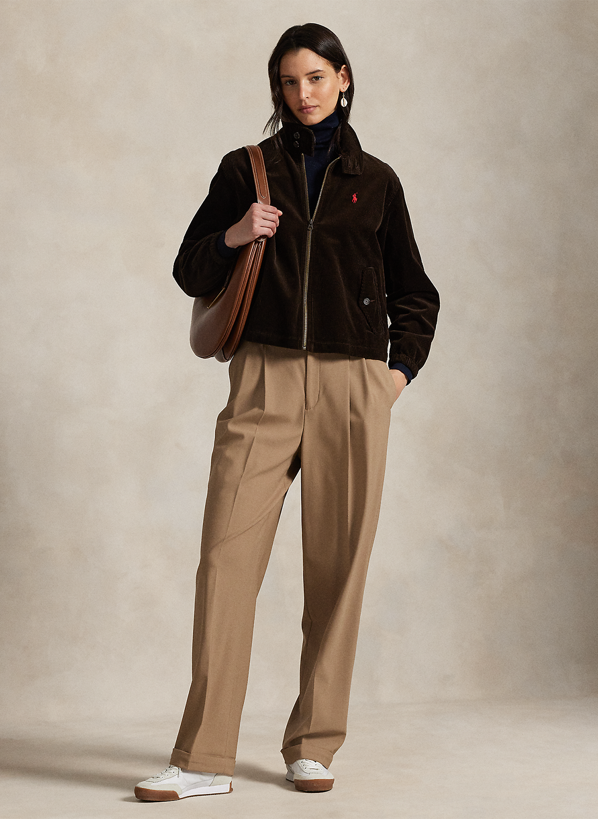 Veste col montant en coton POLO RALPH LAUREN Marron