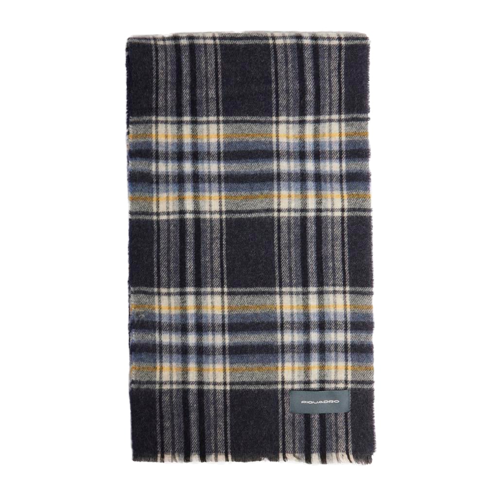 Écharpe homme avec motif madras à carreaux PIQUADRO Bleu