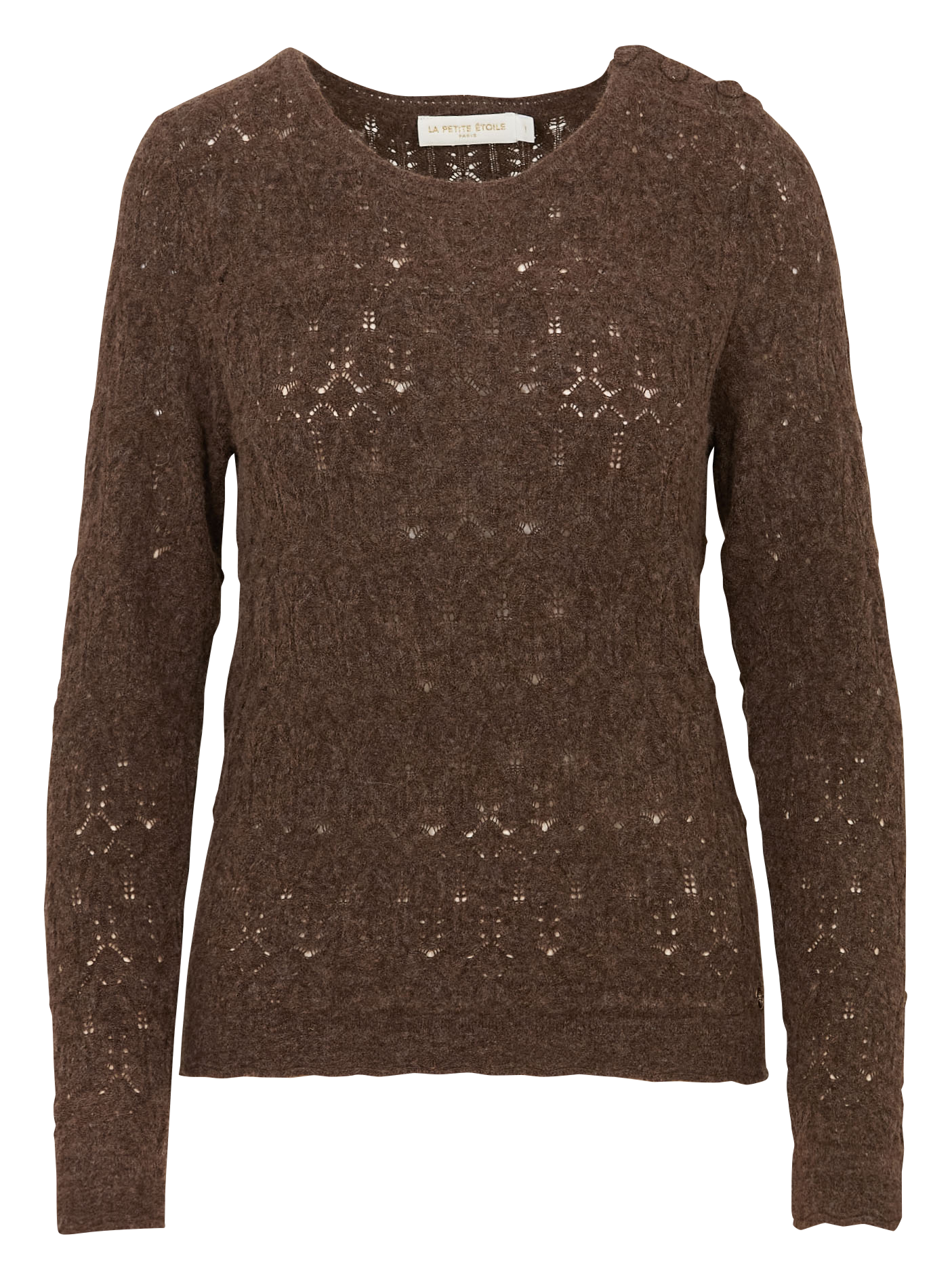 Gerade geschnittener Rundhalspullover aus Strick LA PETITE ETOILE Braun
