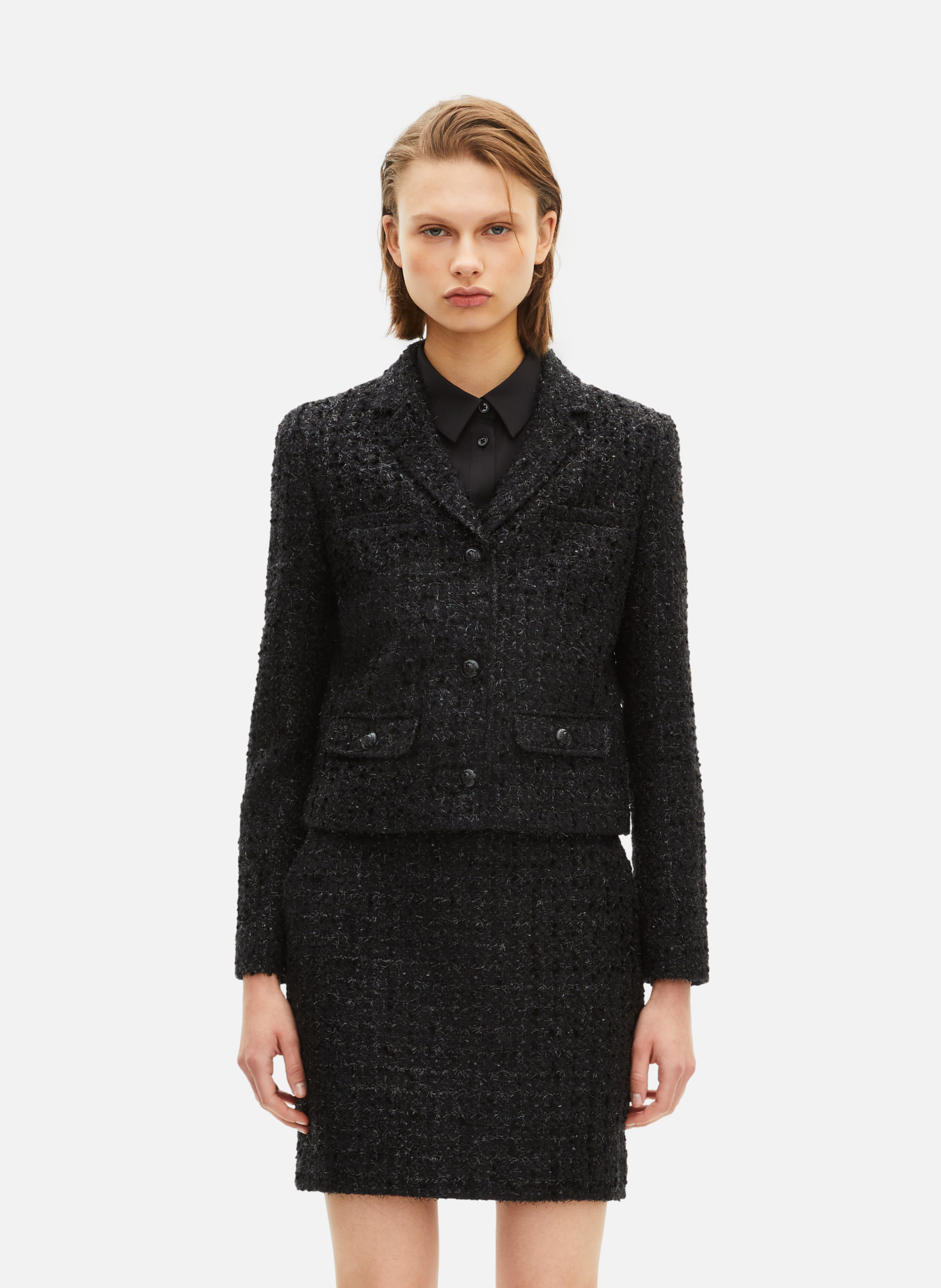 Short jacket in shiny tweed THE KOOPLES Black