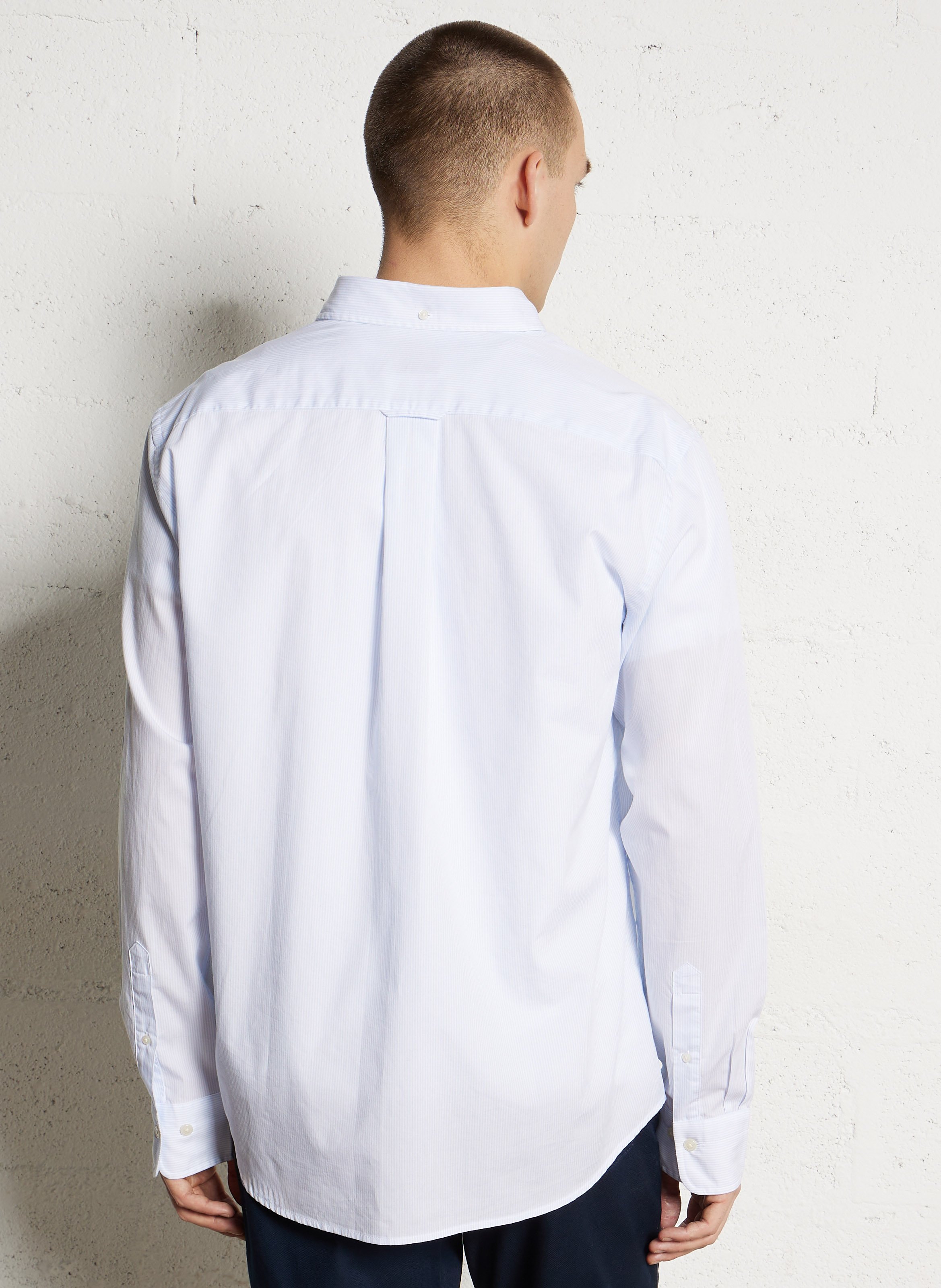 Rechte, gestreepte, katoenen blouse met klassieke kraag GANT Blauw